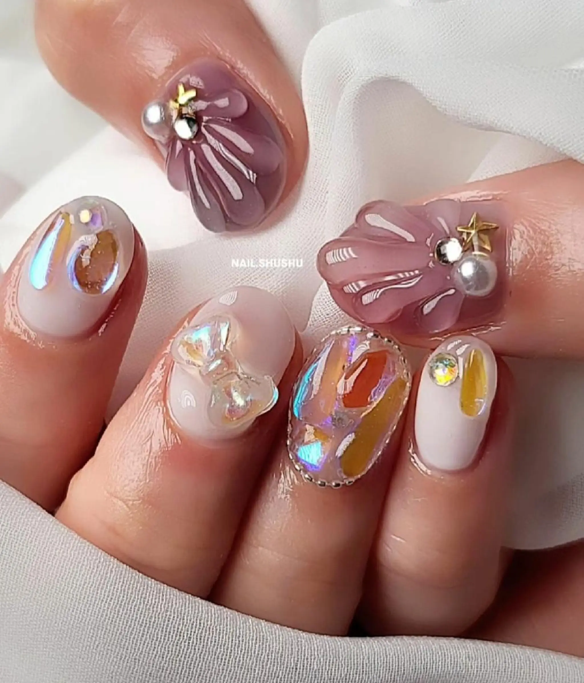 ネイル 持ち込み ニュアンスネイル ワンカラーネイル シンプルネイル 夏ネイル 3dパーツ/流行り 👧shushu❤️のネイルデザイン