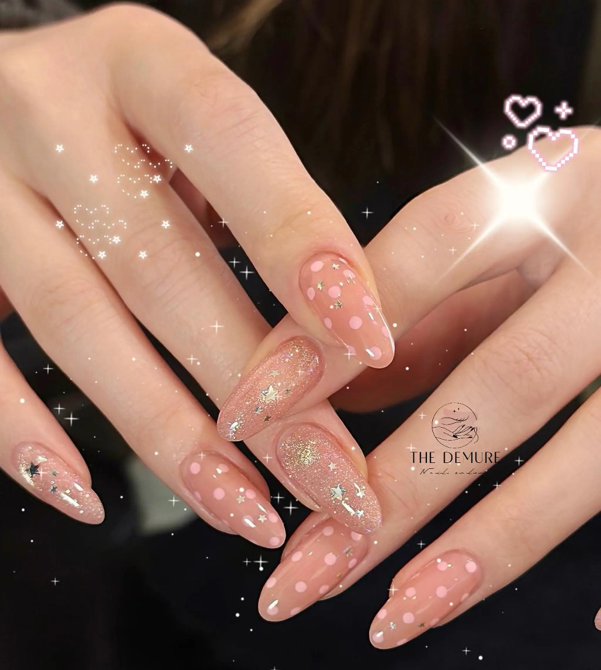 ネイル アートネイル フットネイル キラキラネイル 韓国ネイル ロングネイル ハンドネイル MOMO Nail 高田馬場店のネイルデザイン