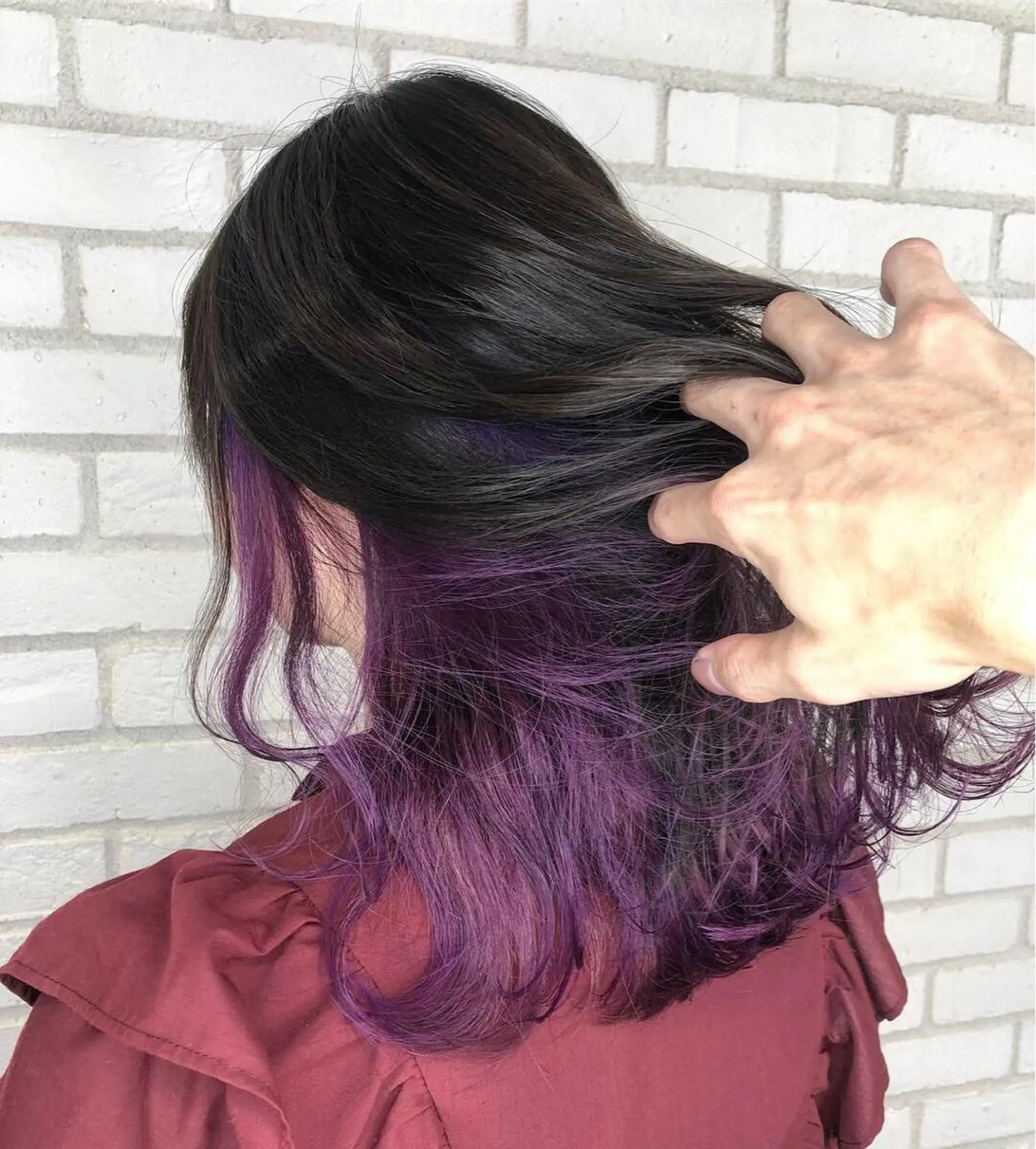 ミディアム カラー パーマ ヘアアレンジ メンズ キッズ ネイル マツエク・マツパ パープルカラー パープル 新宿/髪質改善/ 美髪矯正✨浅江通友のヘアスタイル