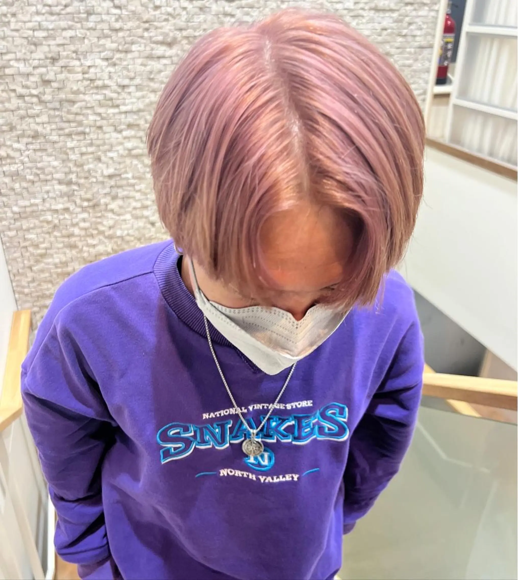 カラー メンズ メンズブリーチ ブリーチ ピンクカラー Ore🫧タナカマヤ /柔らかい質感カラーのヘアスタイル