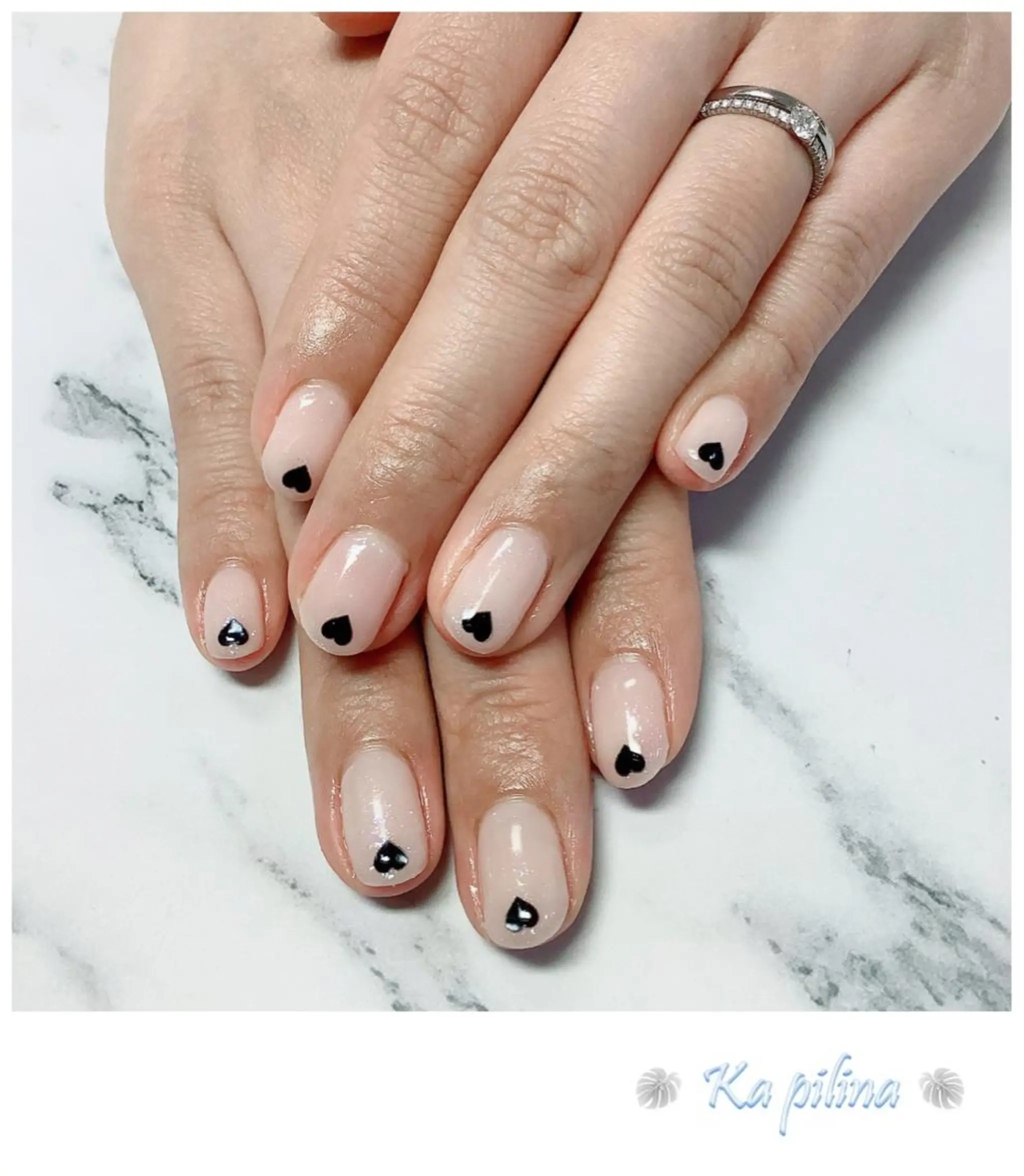 ネイル ハート シンプルネイル Nail salon Ka pilinaのネイルデザイン