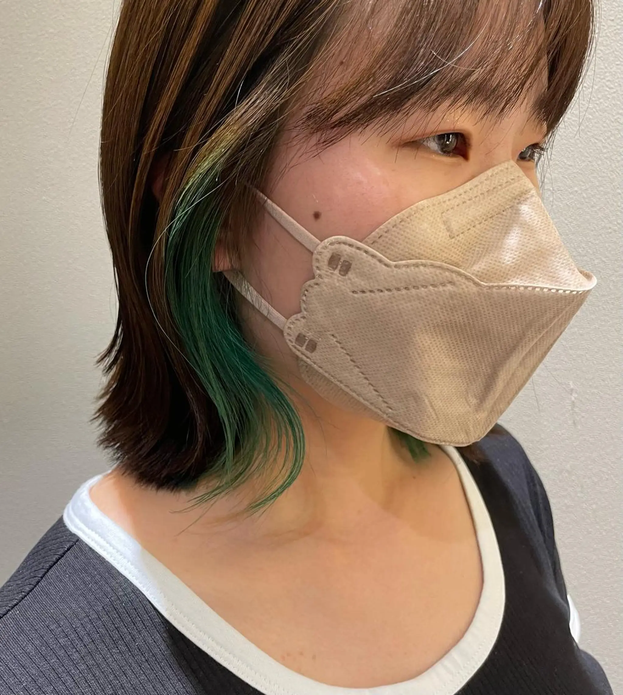 ミディアム カラー ヘアアレンジ グレージュ オリーブグレージュ オリーブグレー 骨格診断/似合わせ カットあさみななこのヘアスタイル