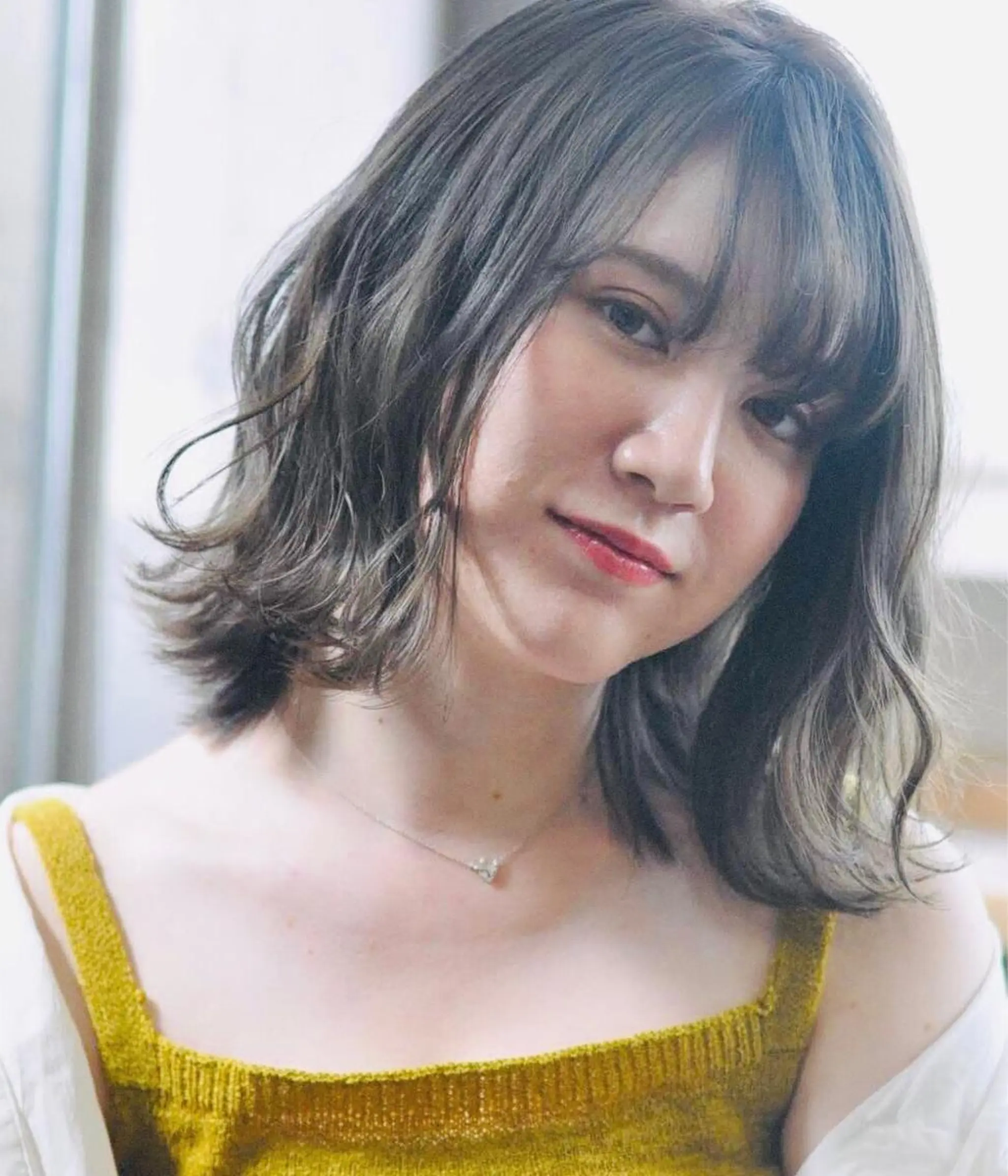 ミディアム カラー パーマ 圧倒的な質感🧡 髪質改善/丸山晴菜のヘアスタイル