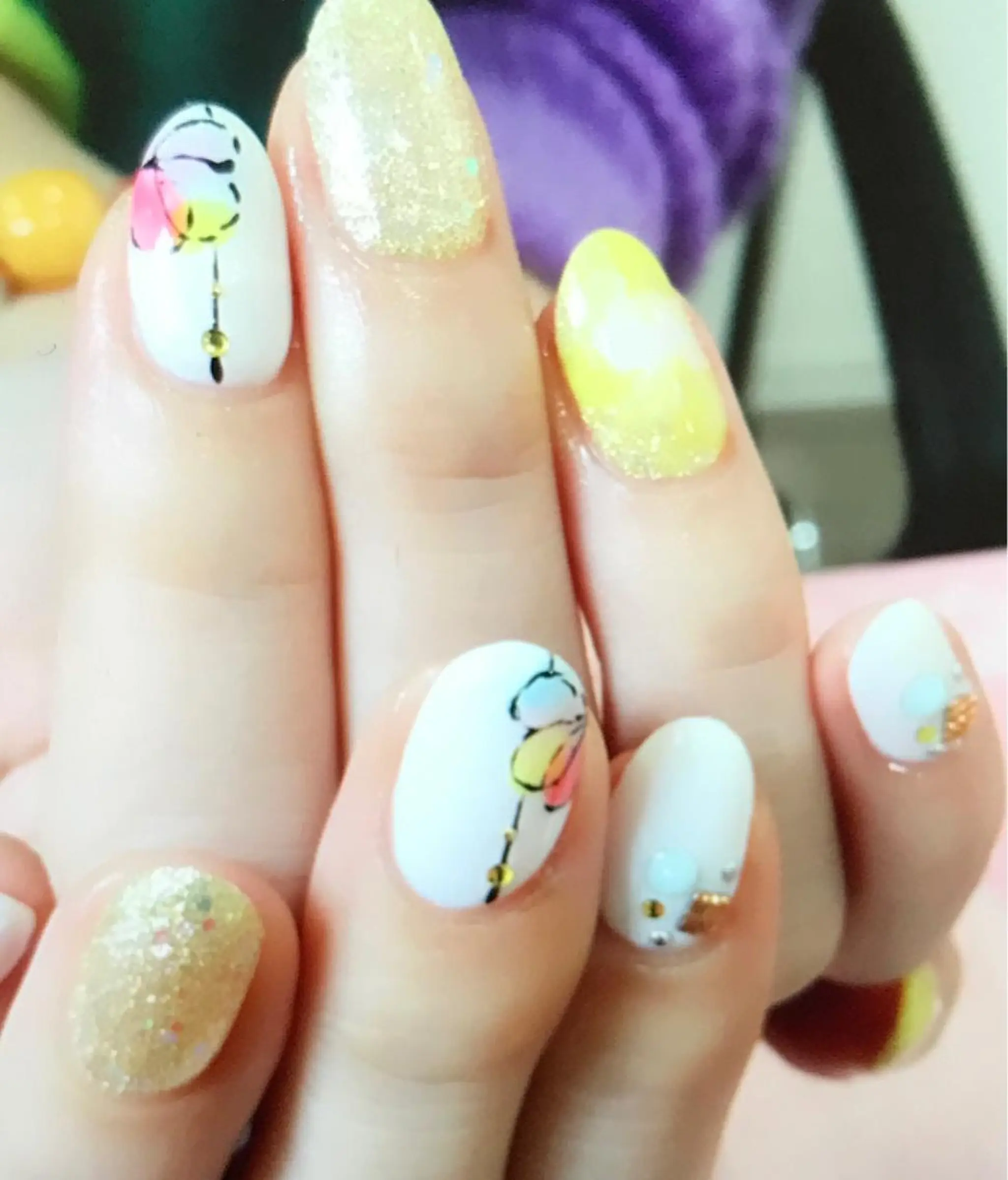 ネイル アートネイル シンプルネイル ストーンネイル ネイル/耳つぼ /新ホワイトニングのネイルデザイン