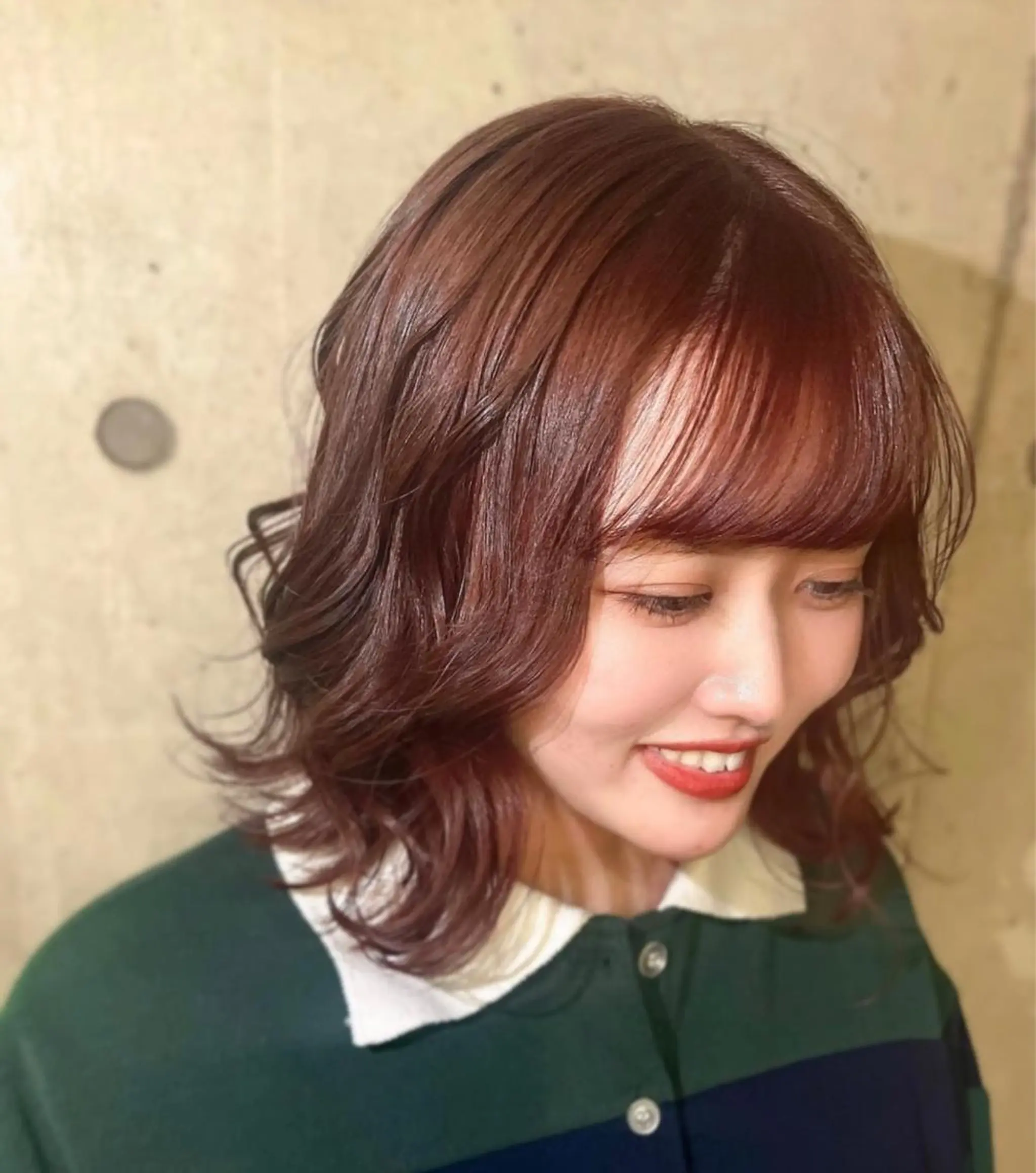 ミディアム カラー ブリーチ ブリーチなしカラー ピンクカラー 銀座/カラー 🎀momo🎀のヘアスタイル