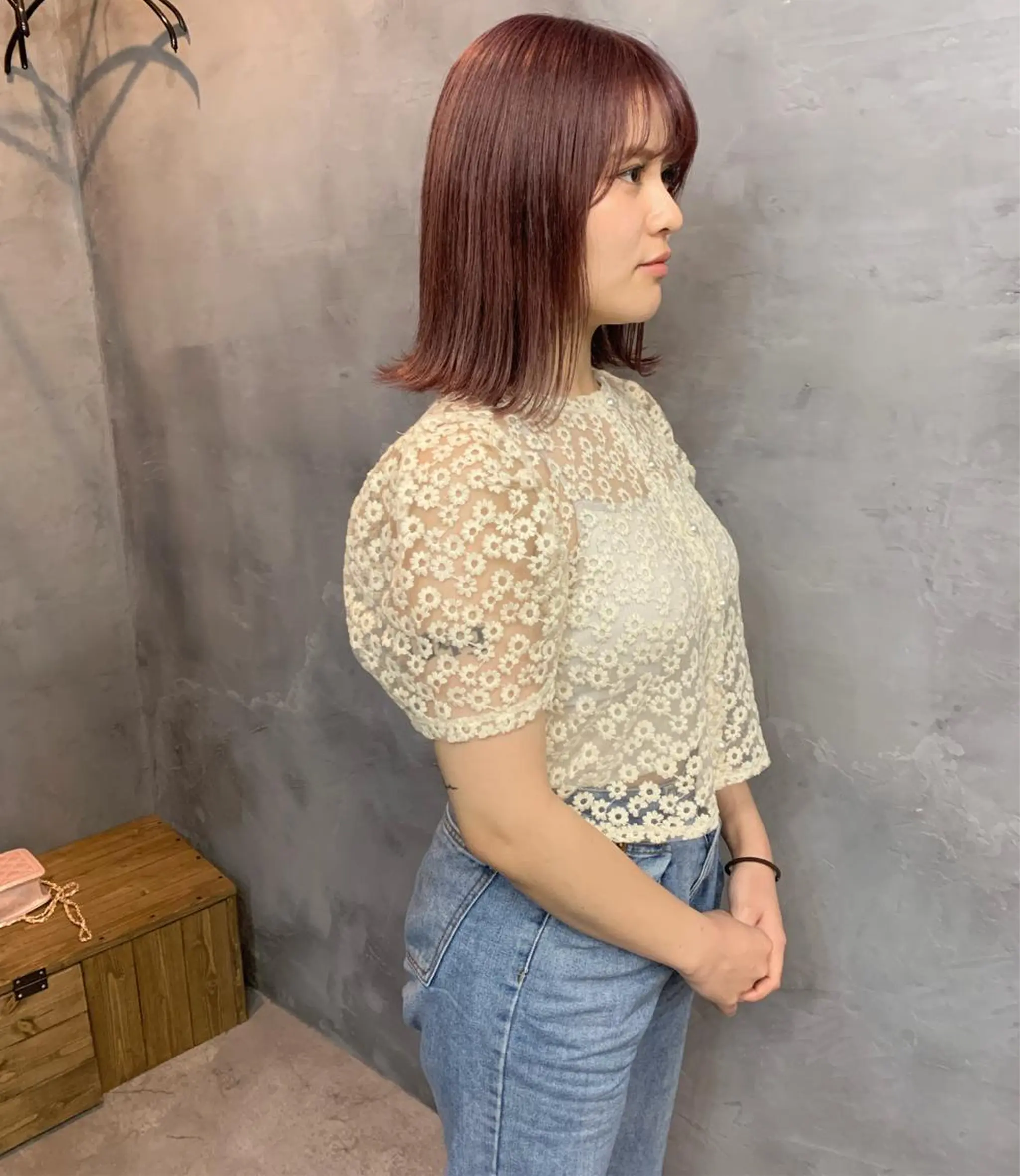 ミディアム カット ヘアカラー トリートメント シノザキ/薬院/ボブ /ショート/髪質改善のヘアスタイル