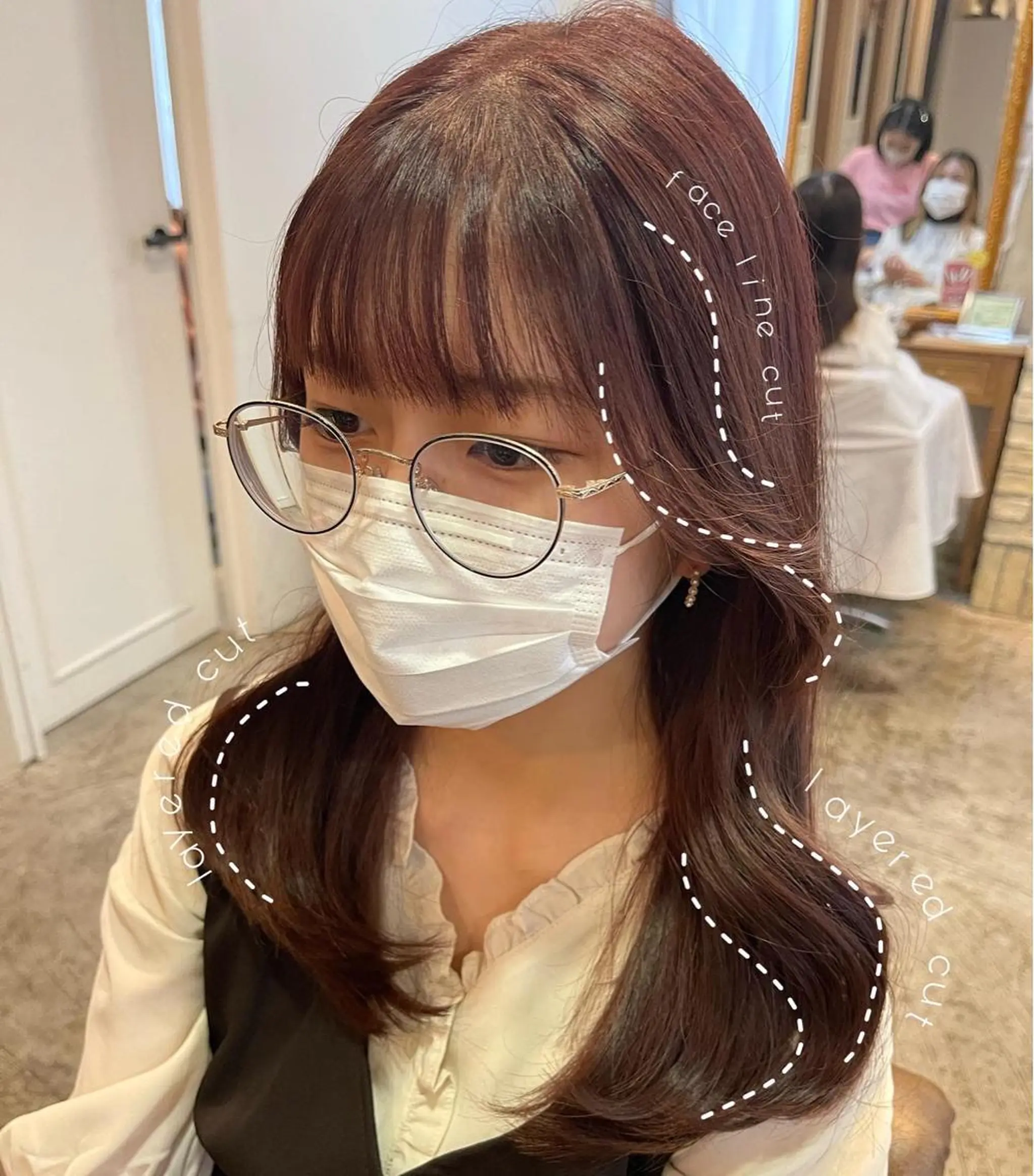 ロング カラー ベージュカラー ピンクカラー ピンクベージュ くびれヘア 韓国風ヘア カット ヘアカラー トリートメント 🫧chinatsu 🫧のヘアスタイル