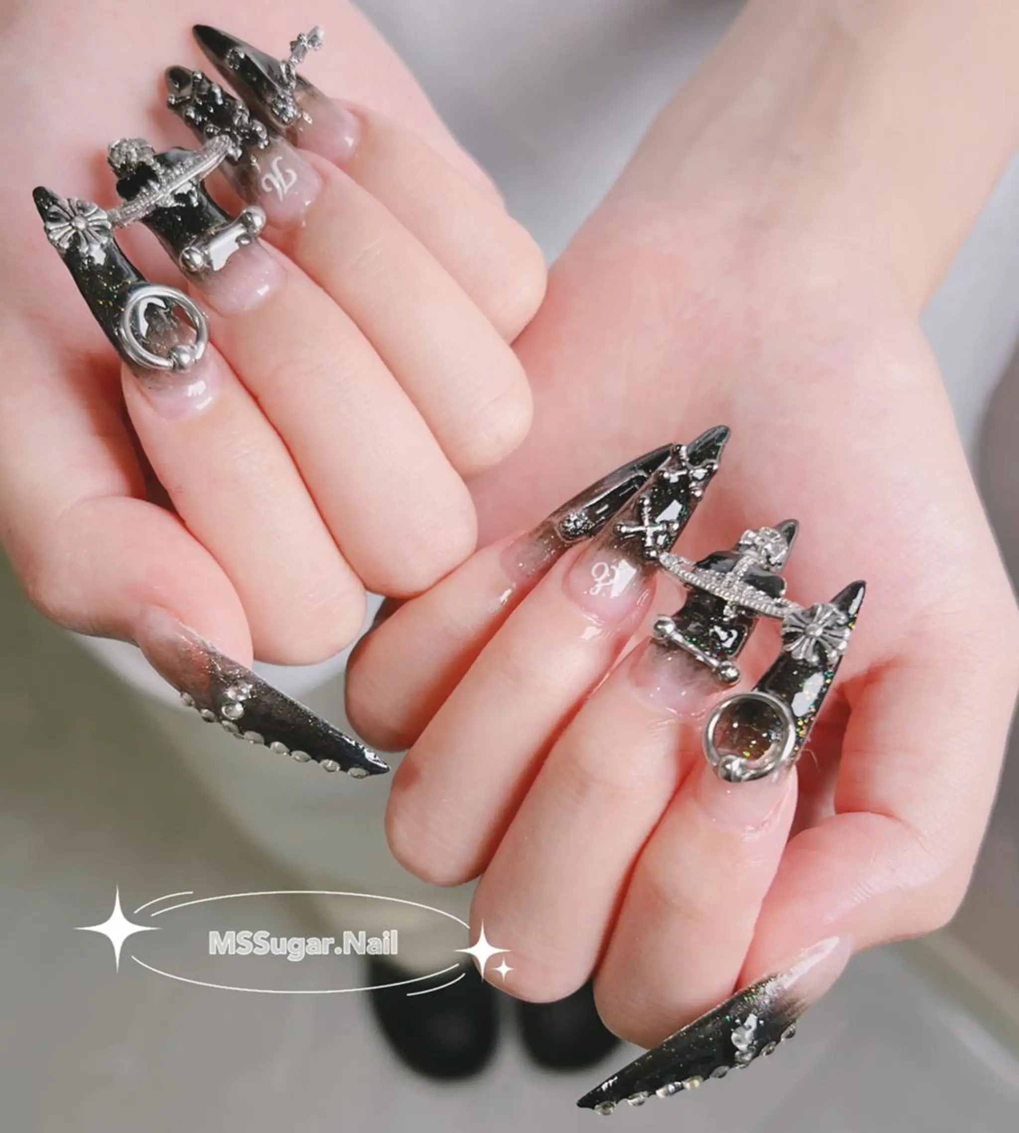 ネイル ロングネイル スカルプネイル ネイルチップ ワンホンネイル MSSugar Nailのネイルデザイン