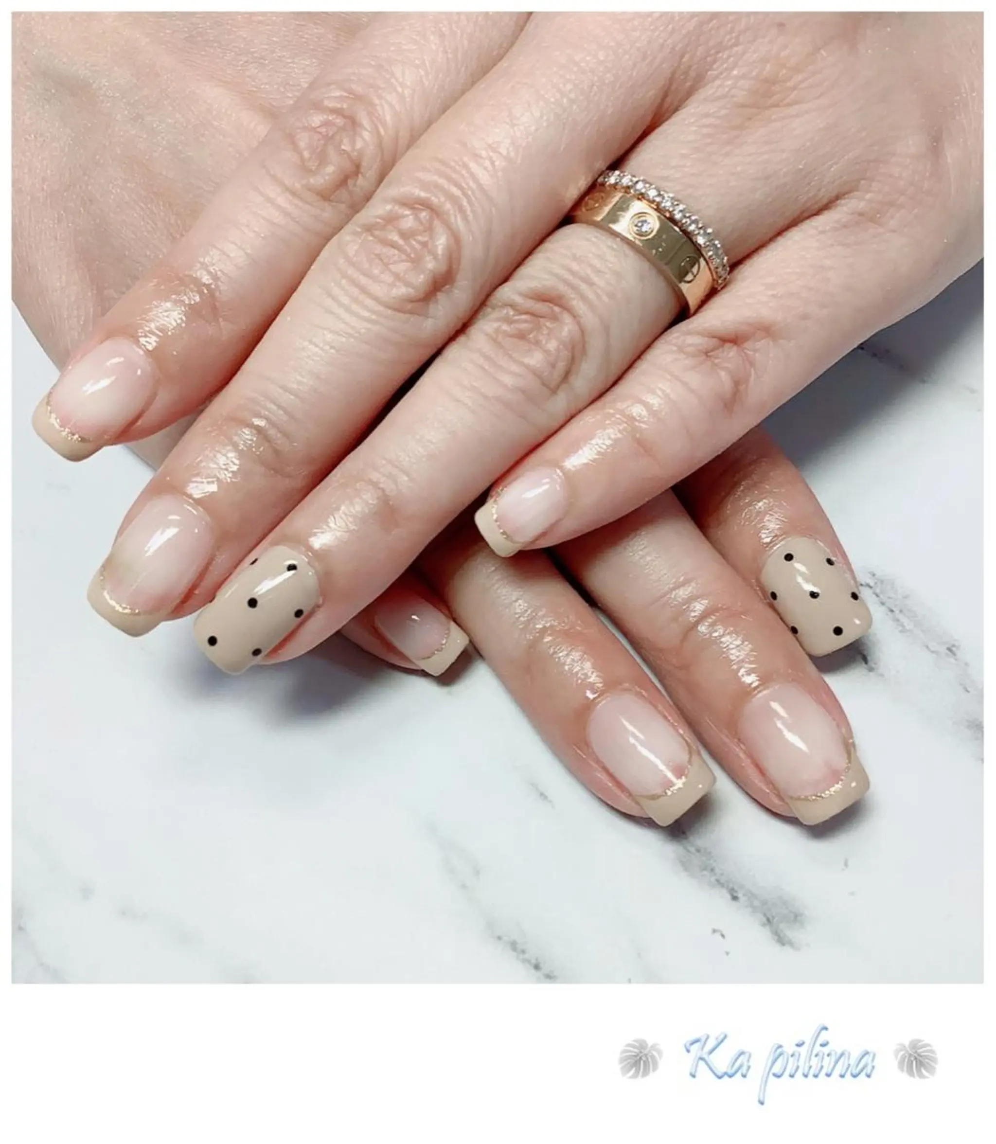 ネイル ドット フレンチネイル Nail salon Ka pilinaのネイルデザイン