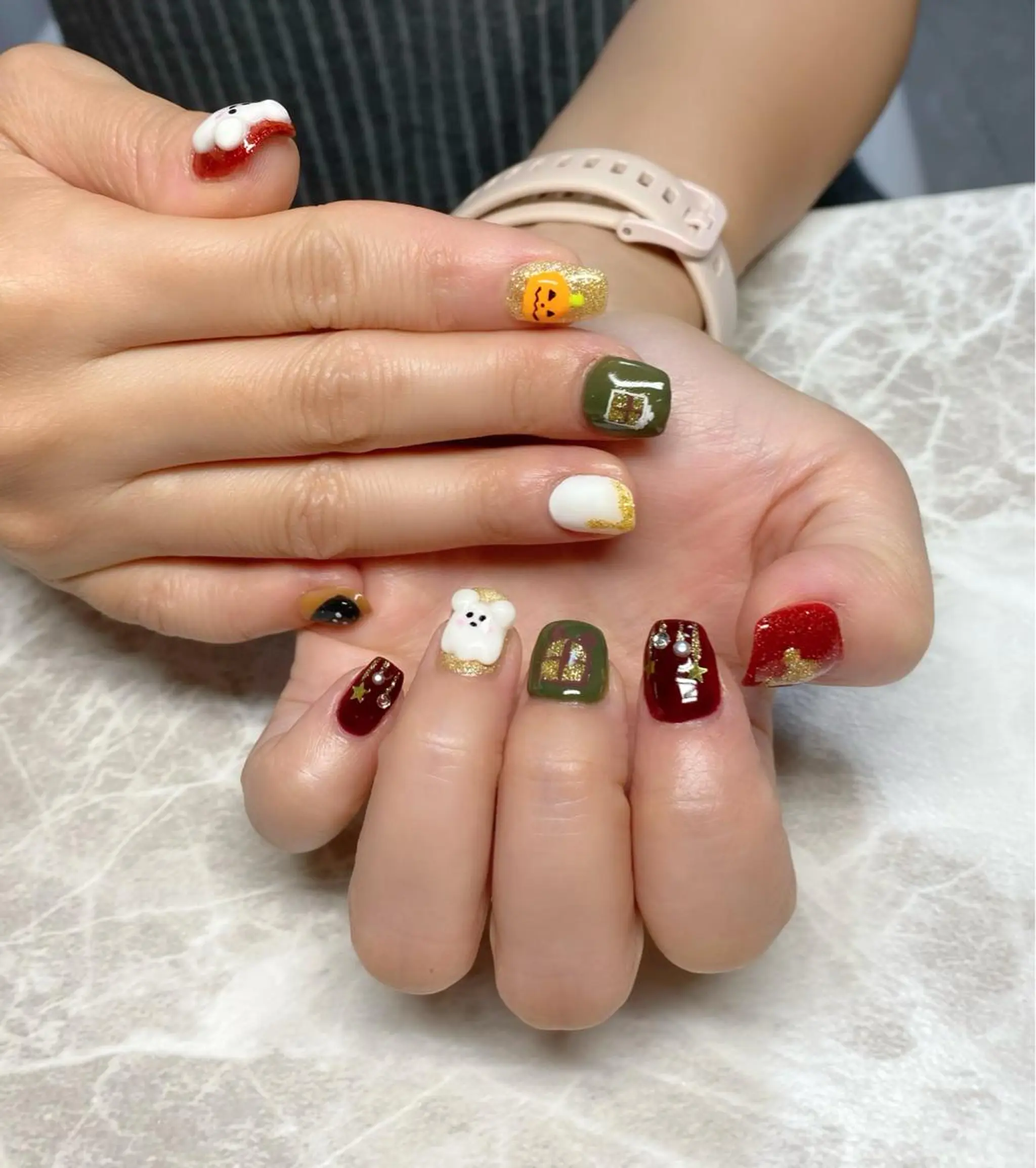 ネイル ハロウィン ハンドネイル ゆぴねいる yupinailのネイルデザイン