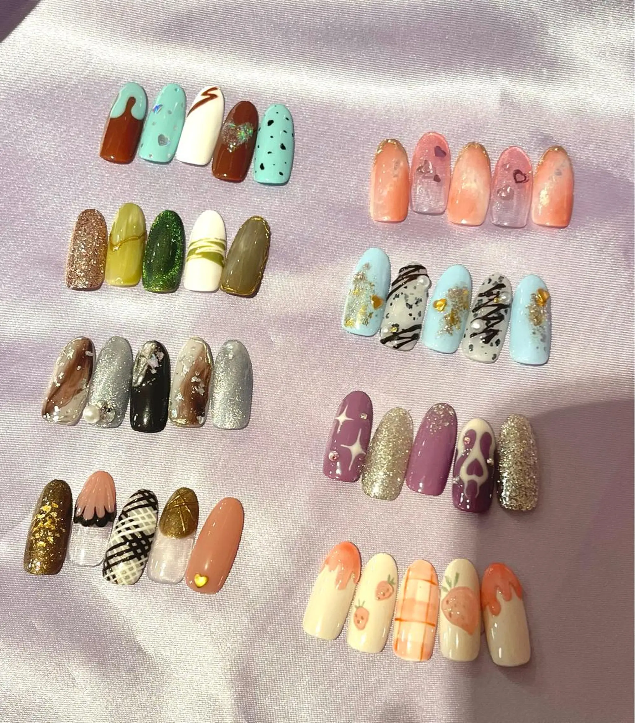ネイル アニマル柄 アートネイル フレンチネイル キラキラネイル 韓国ネイル Para Sol nail　Maoのネイルデザイン
