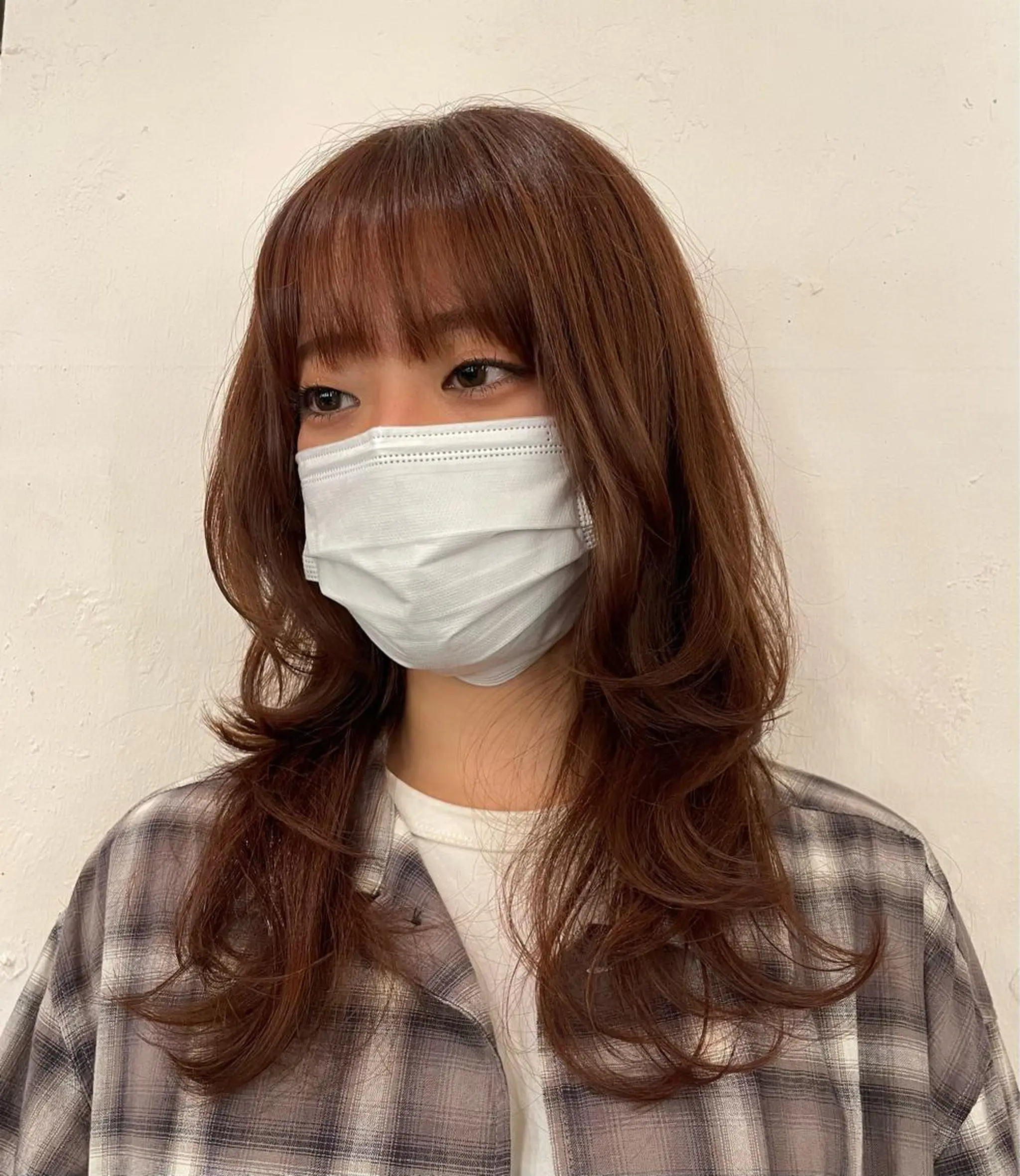 ロング ハイレイヤー レイヤーカット 韓国ナチュラル・ ベージュ/落合夏希のヘアスタイル