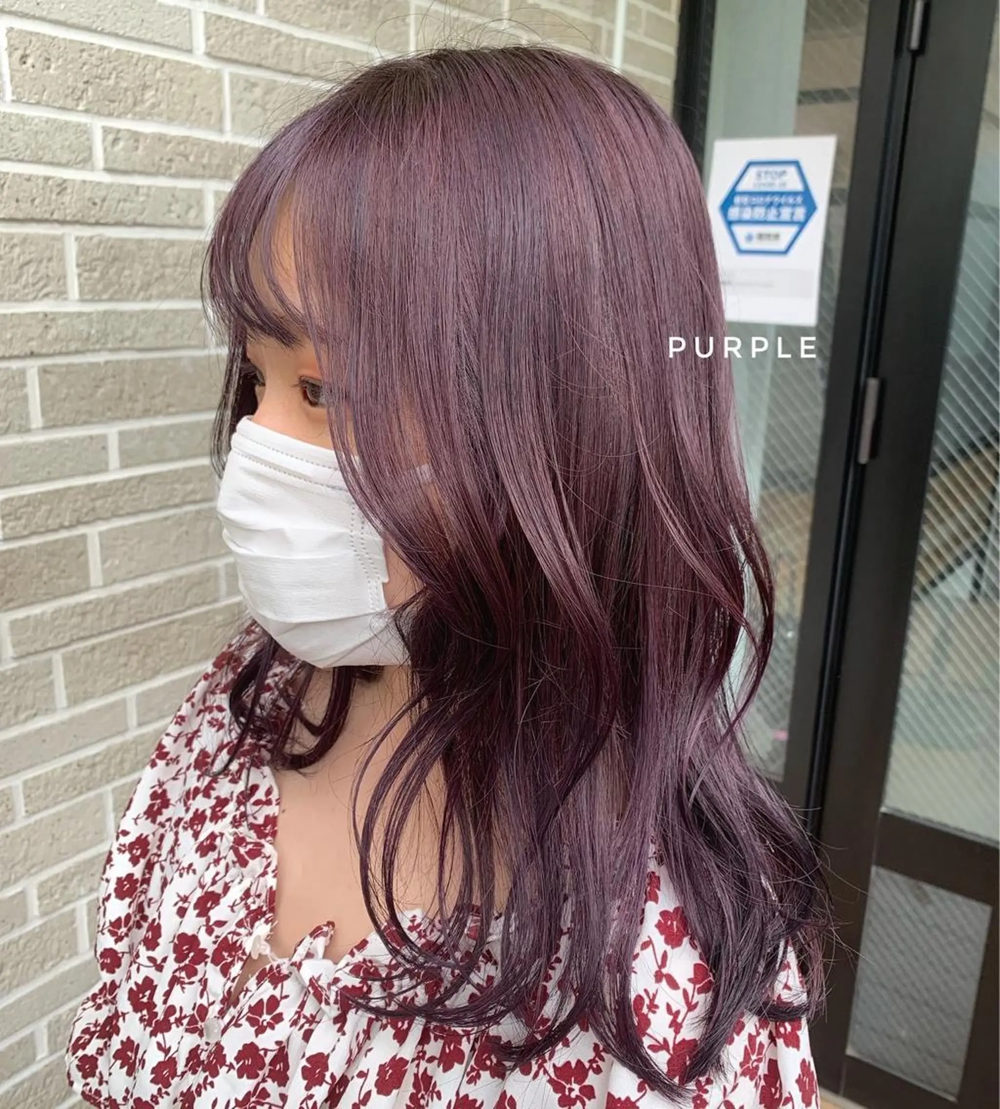 セミロング パープルカラー ヘアカラー LITTLE _KATOのヘアスタイル