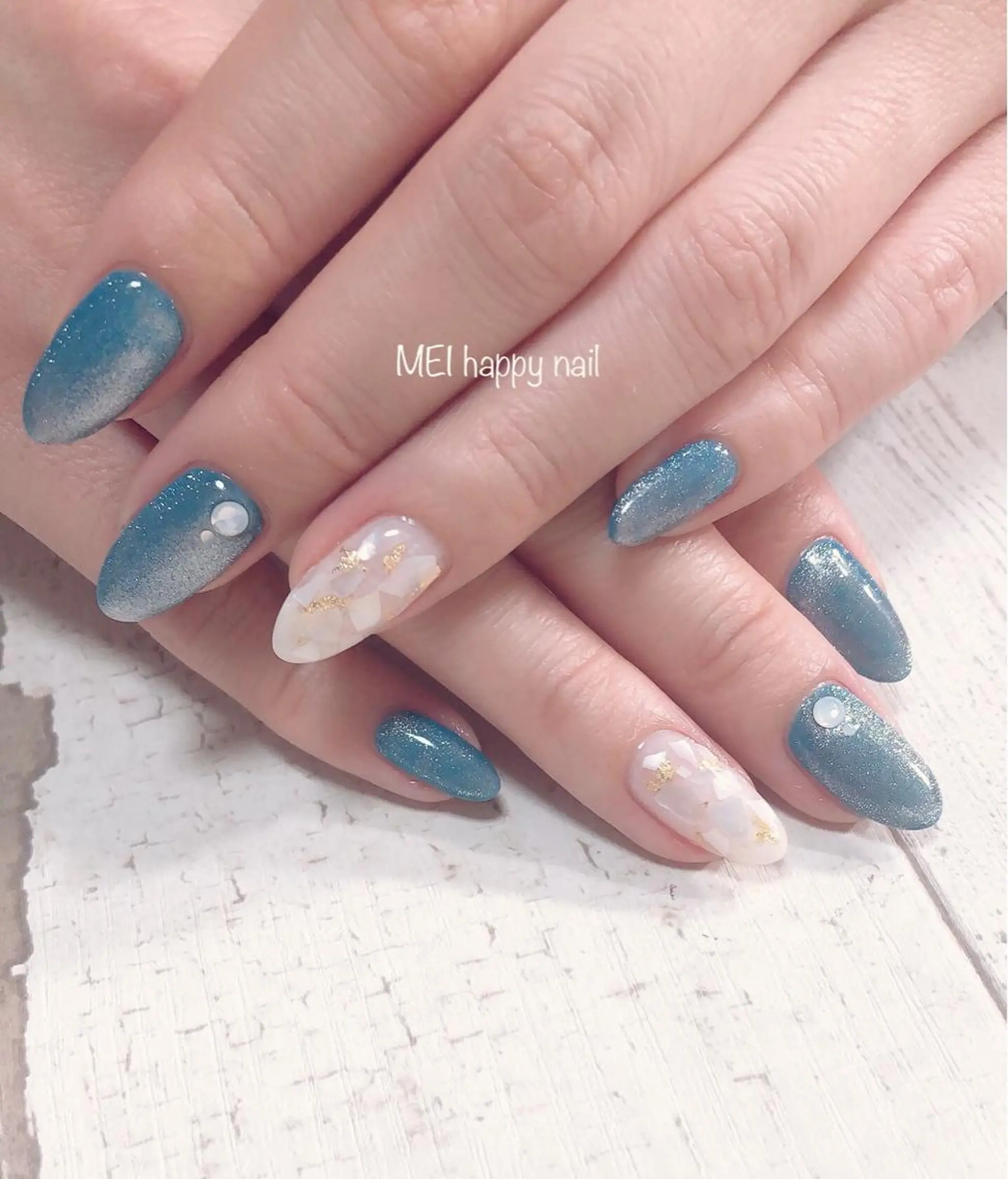 ネイル ジェルネイル マグネットネイル ニュアンスネイル パラジェル 春ネイル 北浦和 自爪育成ケアのネイルデザイン