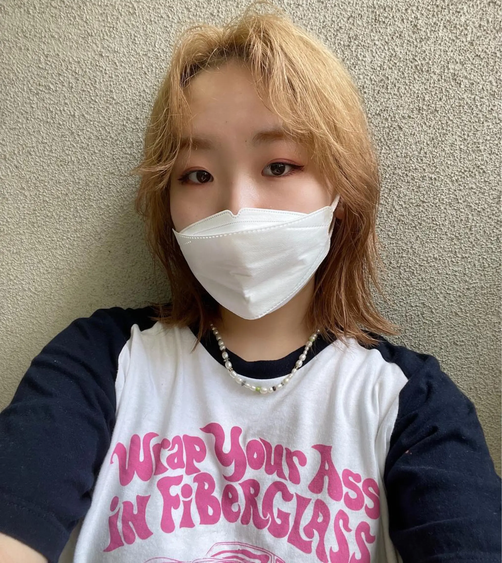 ミディアム カラー ヘアアレンジ ボブ ブリーチ/miinaのヘアスタイル