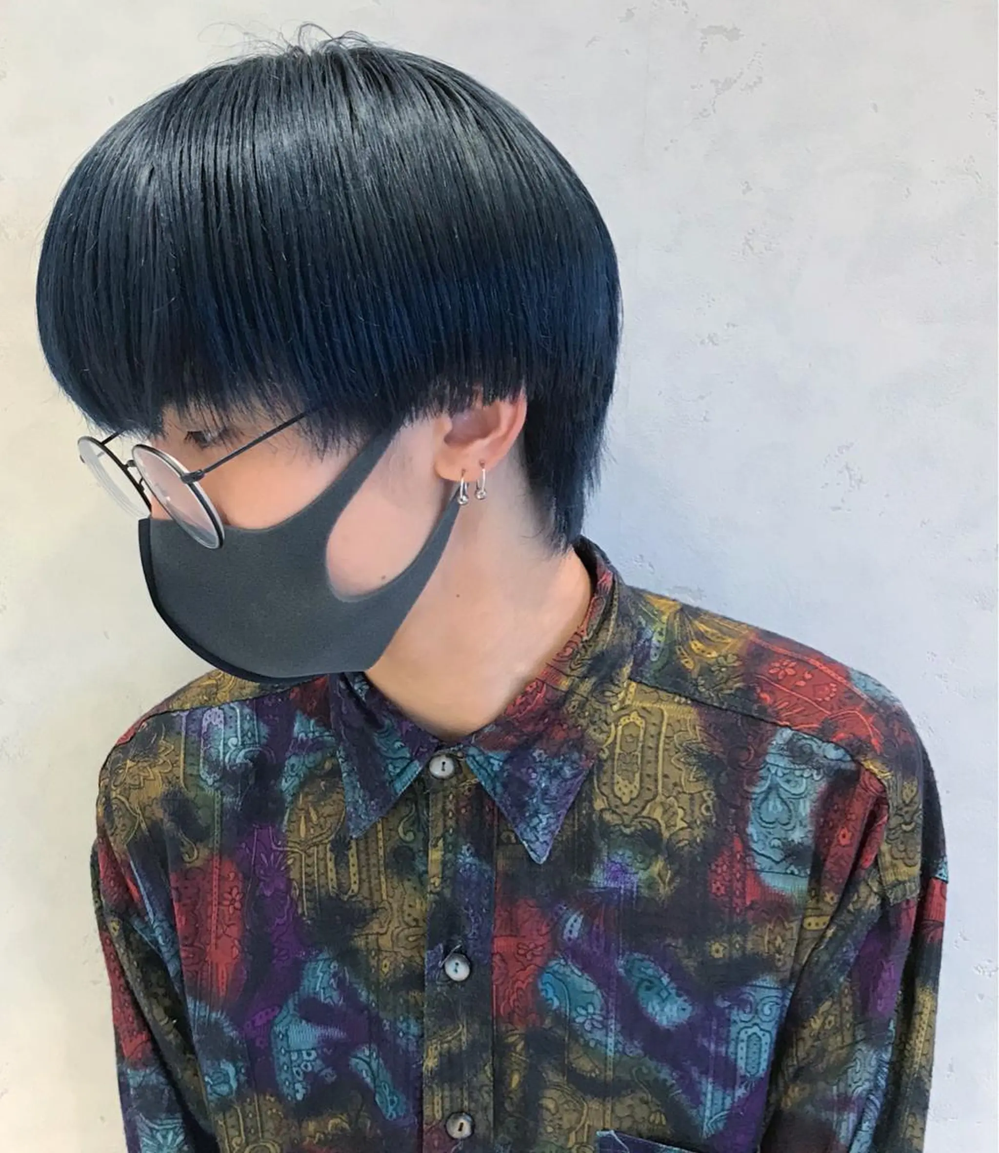 カラー ネイビーカラー nono/パーマ /顔まわりカット🐈のヘアスタイル