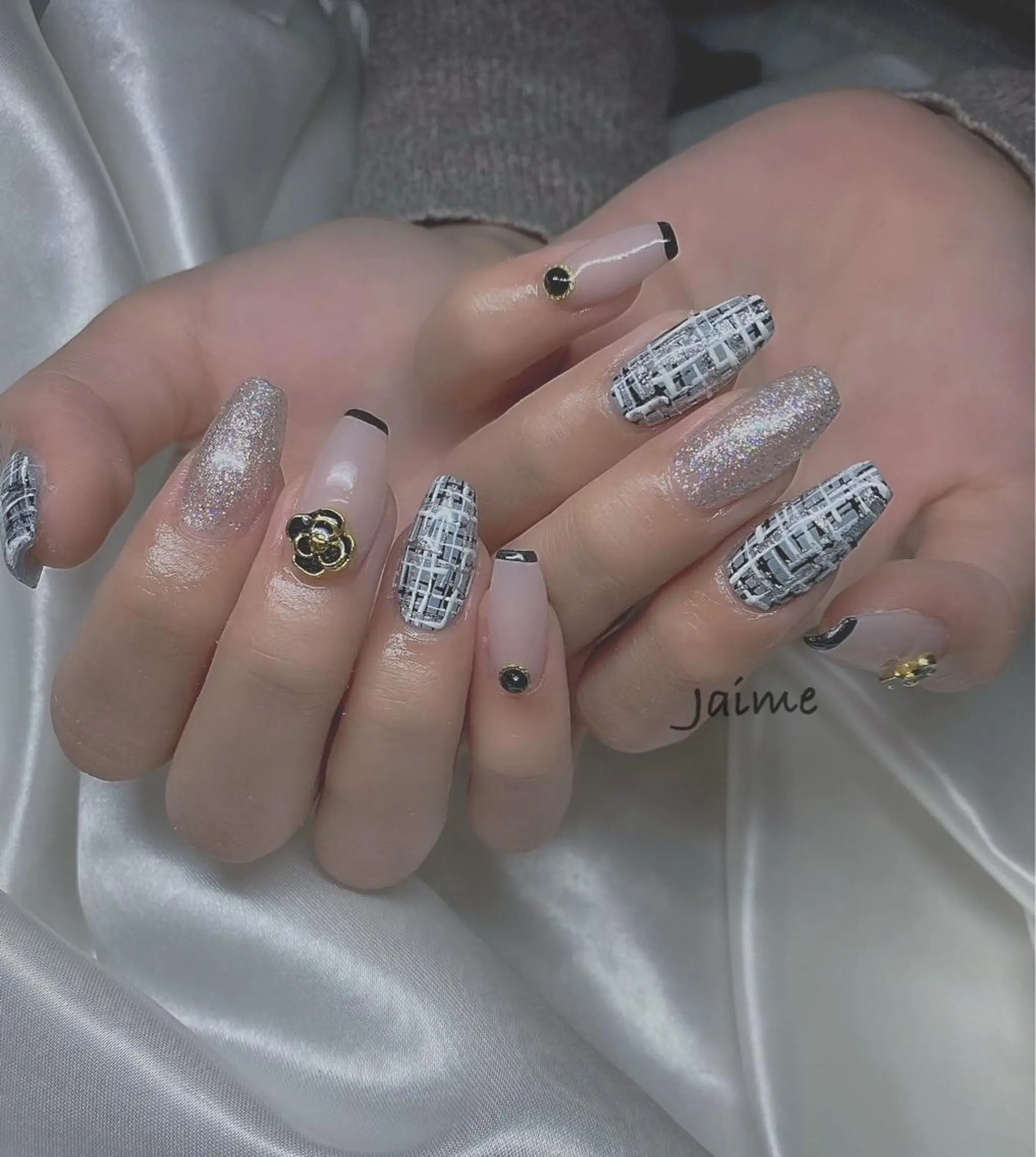 ネイル ツイードネイル Jaime Yuiのネイルデザイン