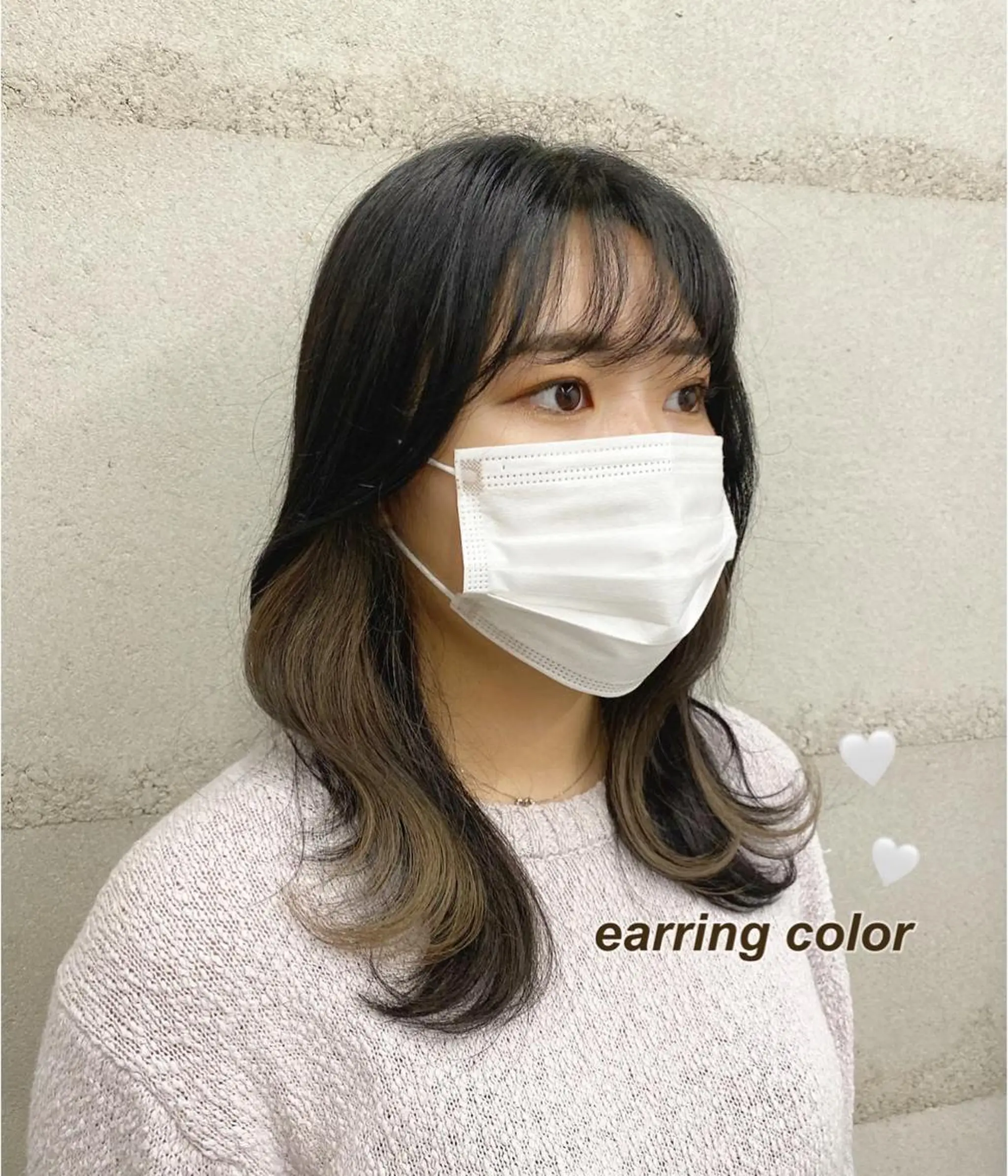 ミディアム ヘアカラー ナガイ アヤのヘアスタイル