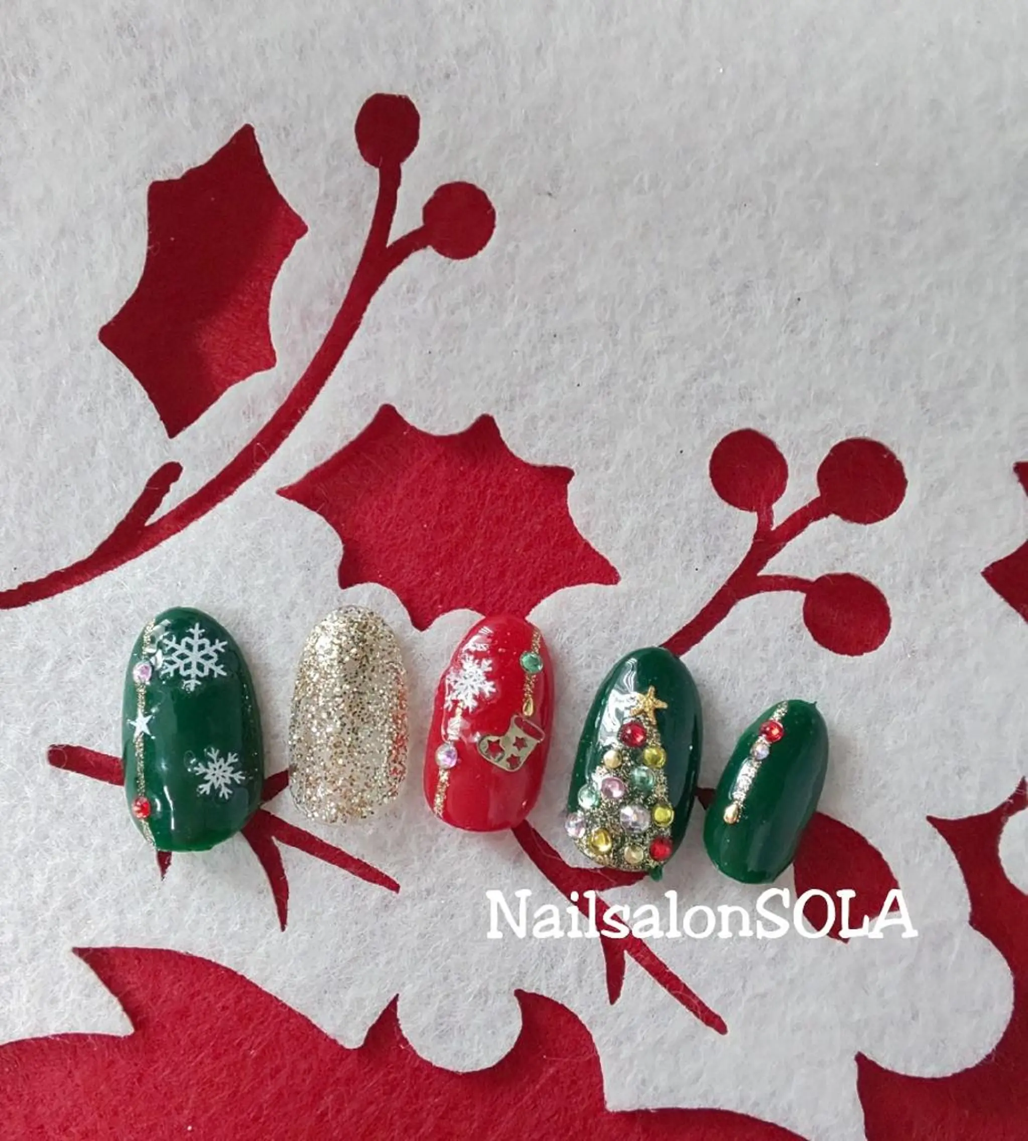 ネイル 冬ネイル クリスマス ハンドネイル 田代 夏子のネイルデザイン