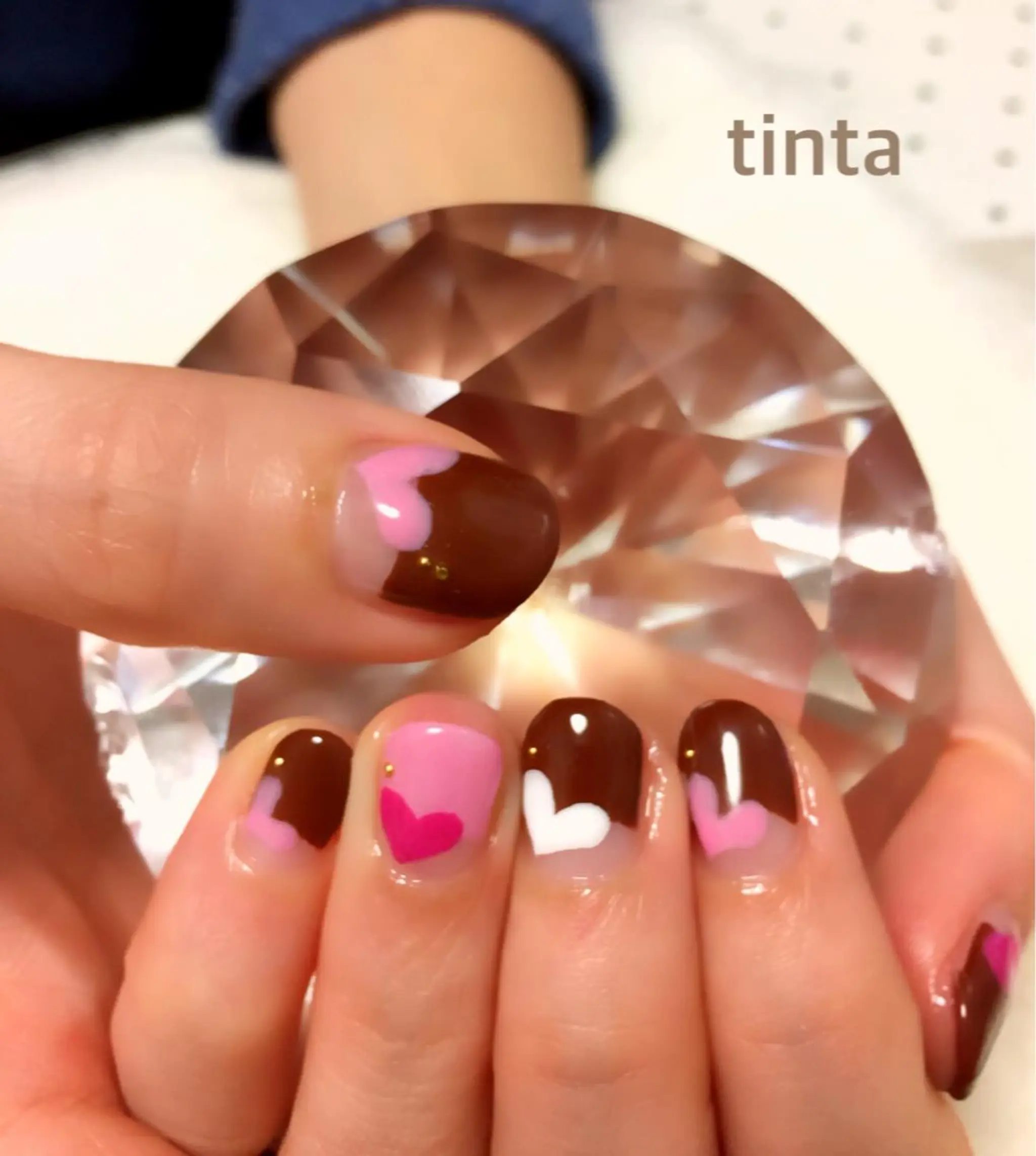 ネイル フレンチネイル ハート バレンタイン 馬場 典子のネイルデザイン