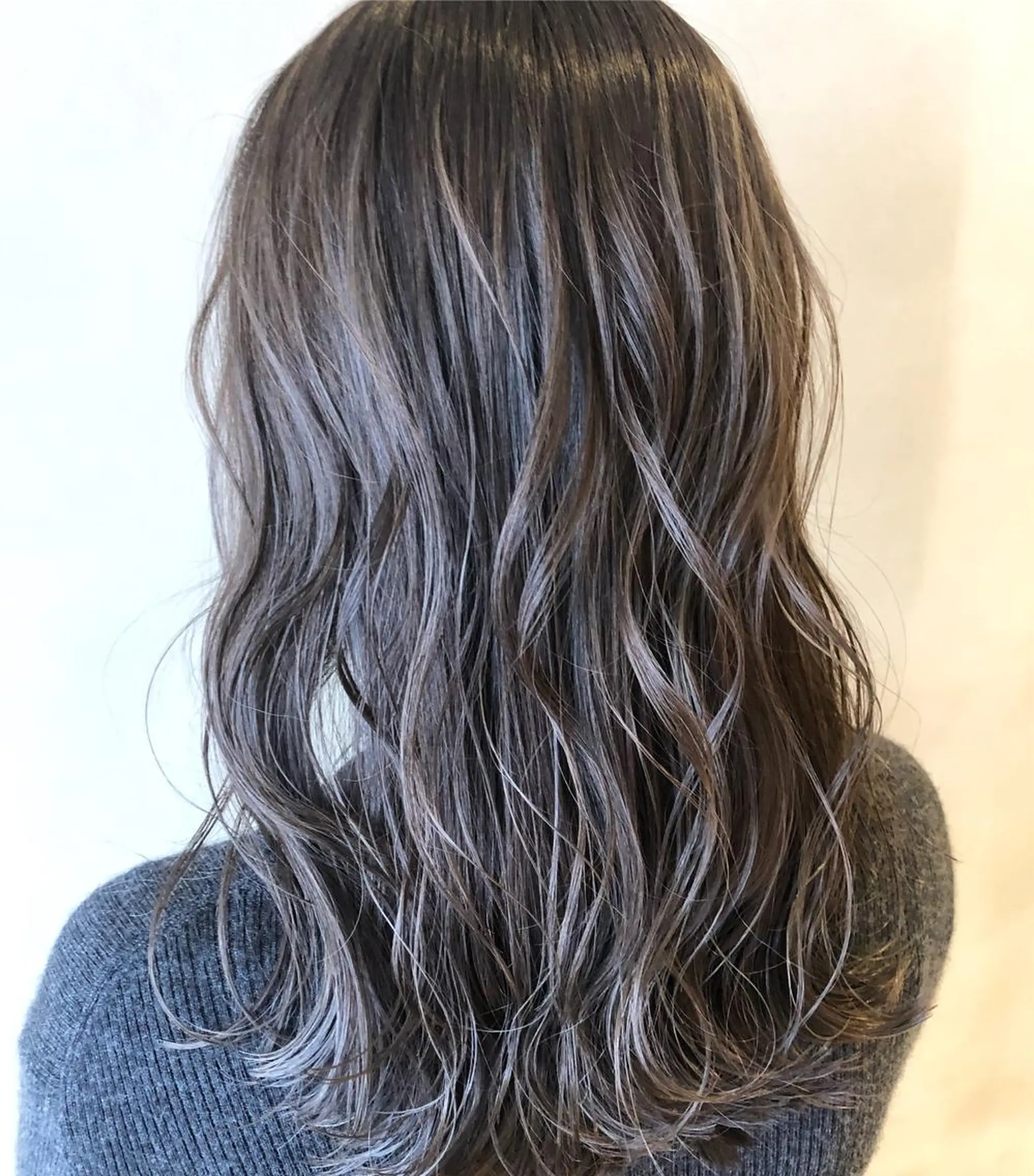 ロング アッシュ ボブ エクステ 外国人風カラー ハイライト 夜23時まで予約🉑 reverieあきらのヘアスタイル