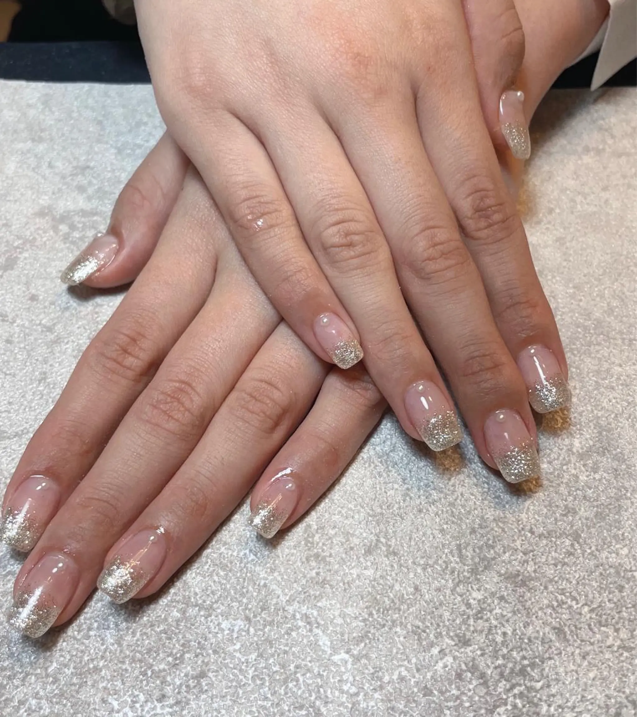 ネイル ジェルネイル ラメ(グリッター) ラメグラデーション パラジェル シンプルネイル BLANC.nail yuuのネイルデザイン