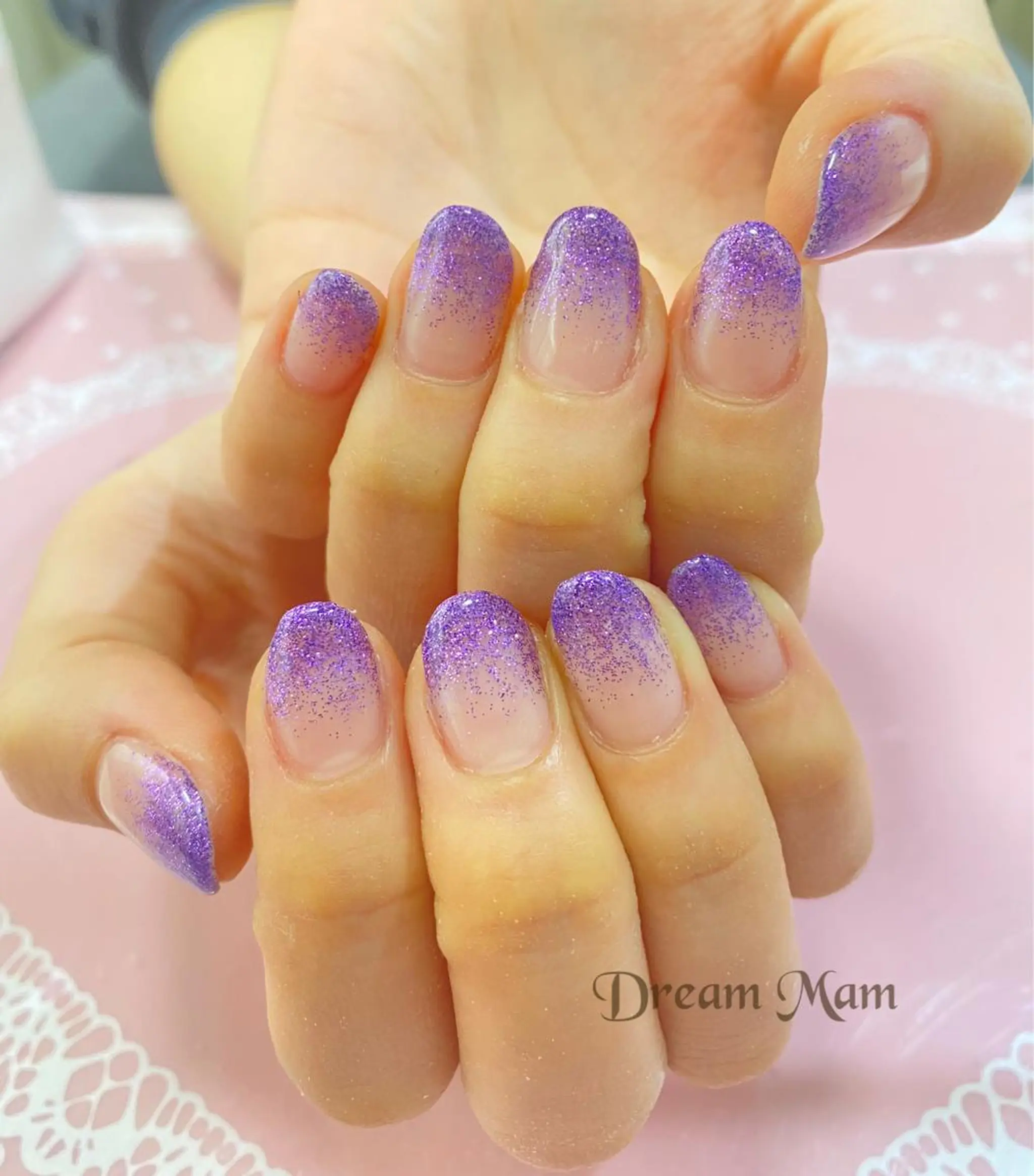 ネイル フレンチネイル ジェルネイル ガラスフレンチ グリーン 大理石ネイル(マーブル) ハンドネイル Nail Salon Ｄream Mamのネイルデザイン