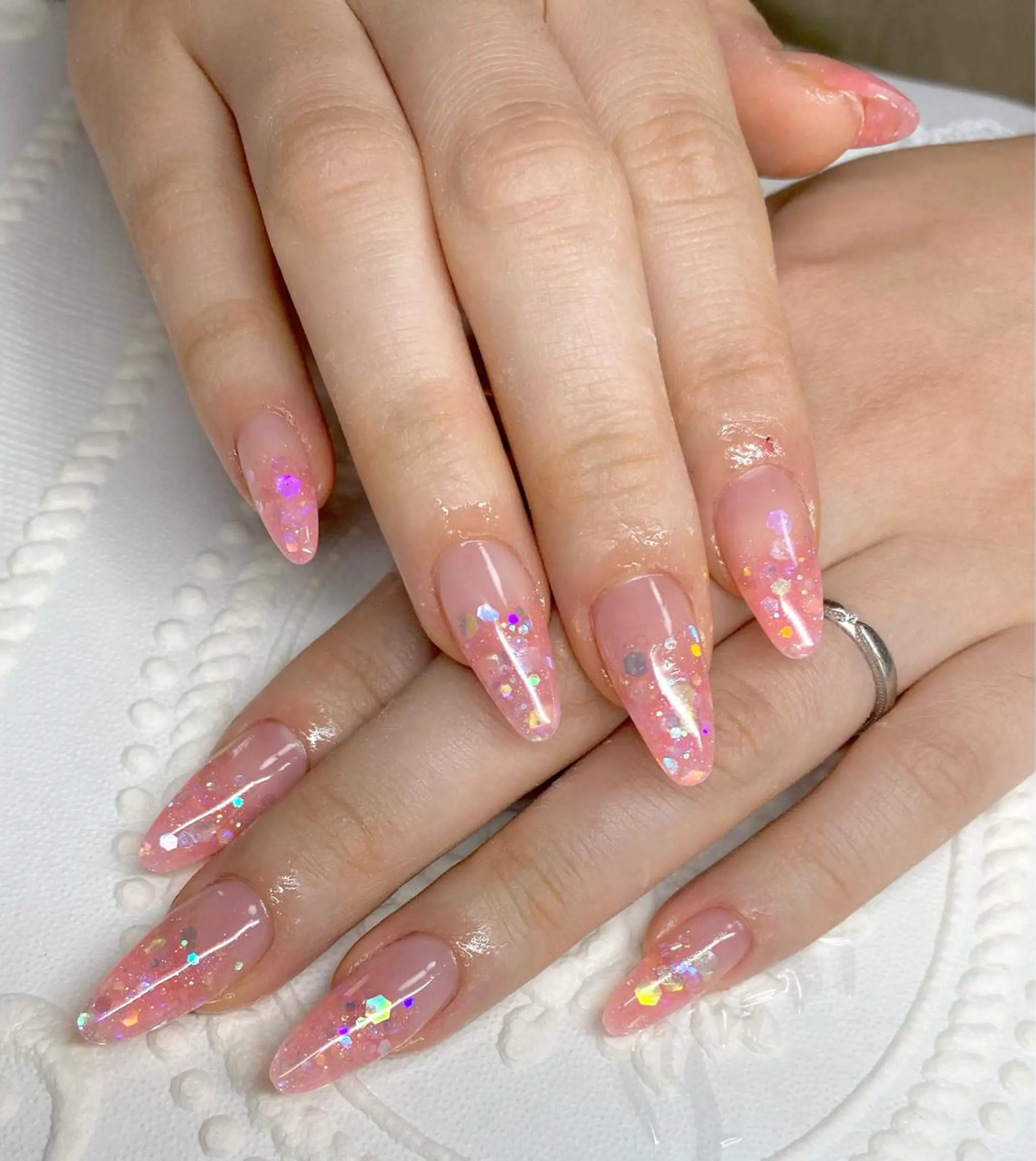 セミロング ネイル ホログラムネイル ハンドネイル LUNE NAILのその他イメージ