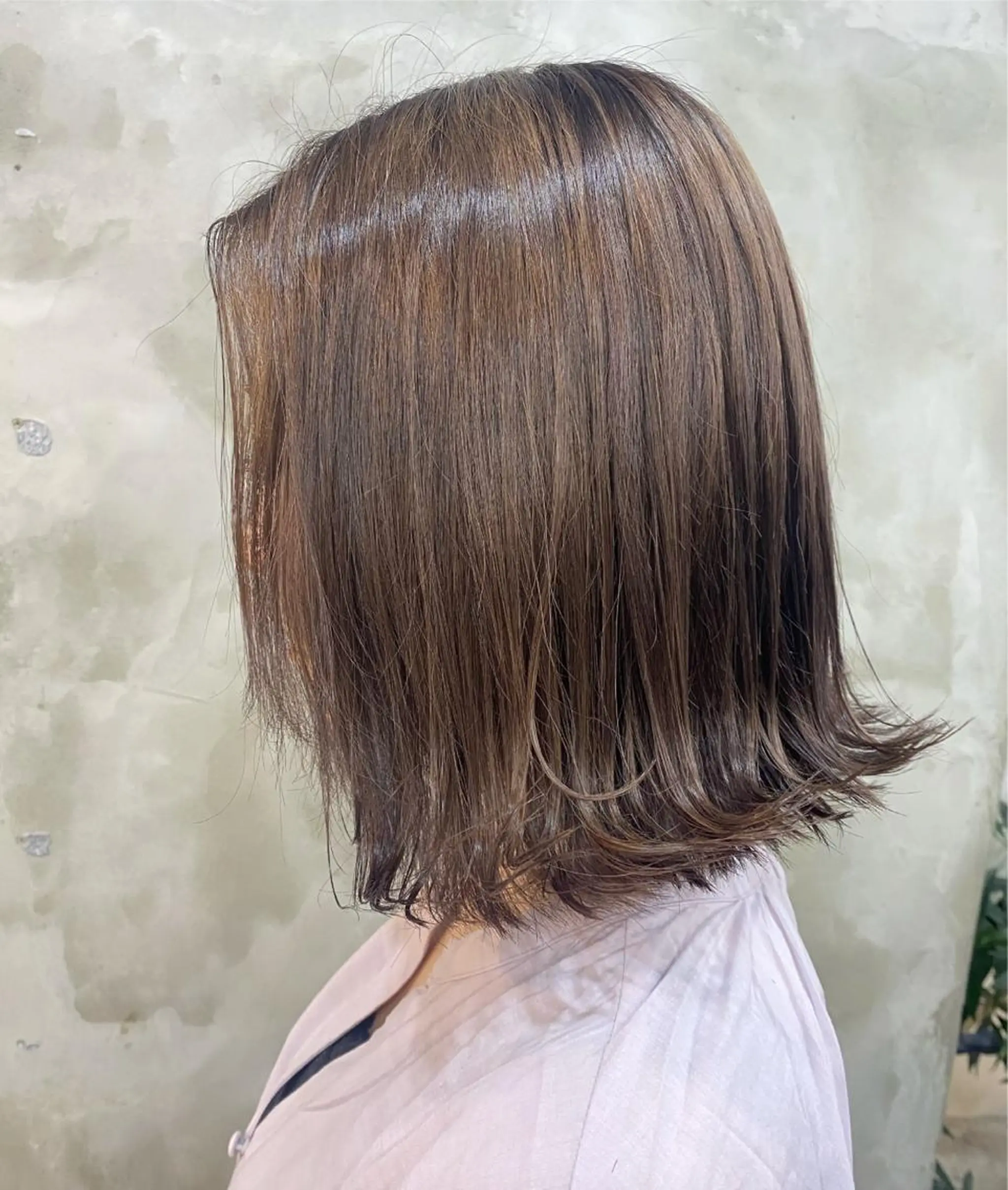 ミディアム カラー ヘアアレンジ ブリーチ ブラウンカラー ピンクカラー ピンクブラウン 志賀 あずみのヘアスタイル