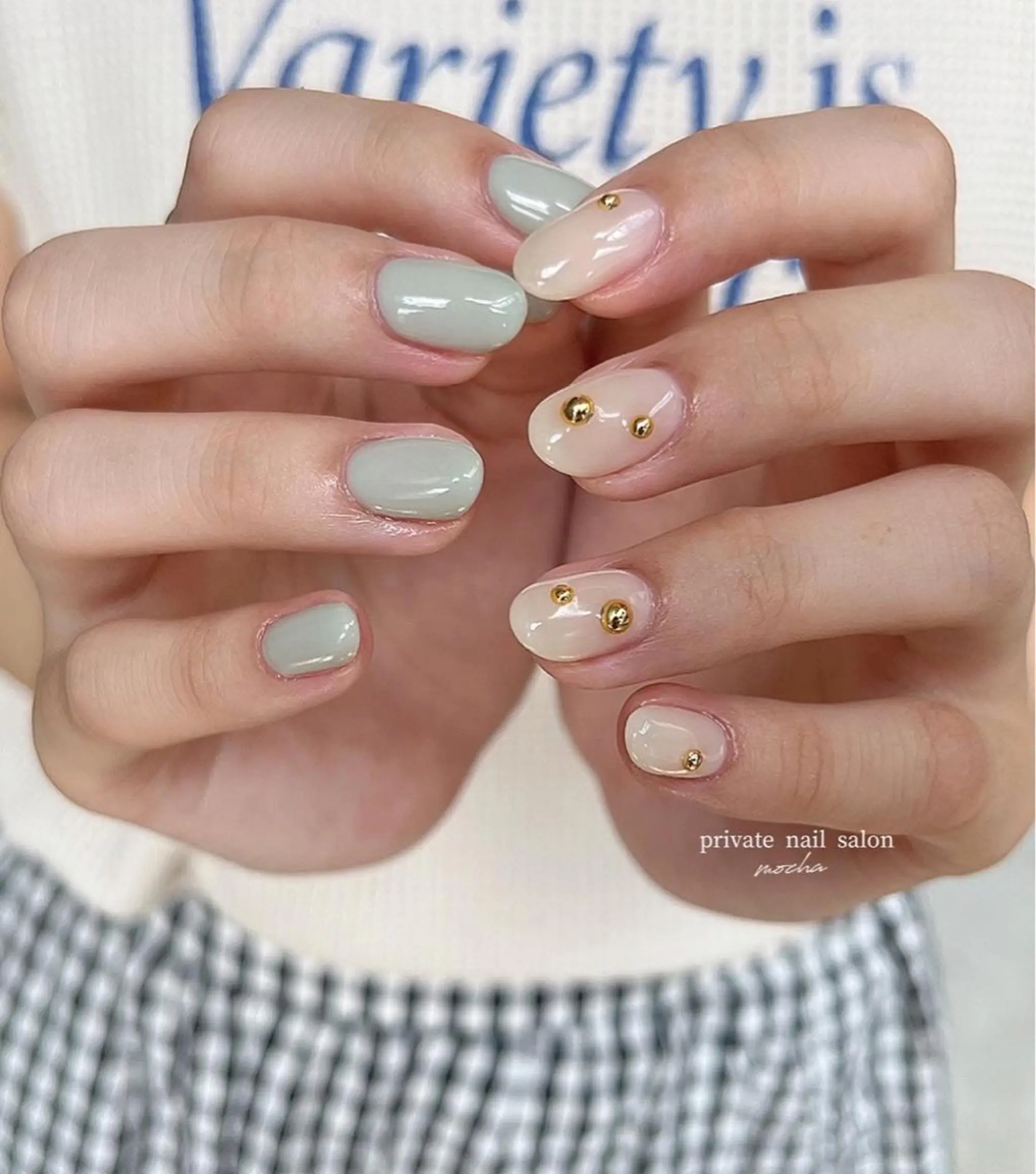ネイル カジュアル チークネイル フレンチネイル ジェルネイル マグネットネイル ハンドネイル mocha nailのネイルデザイン
