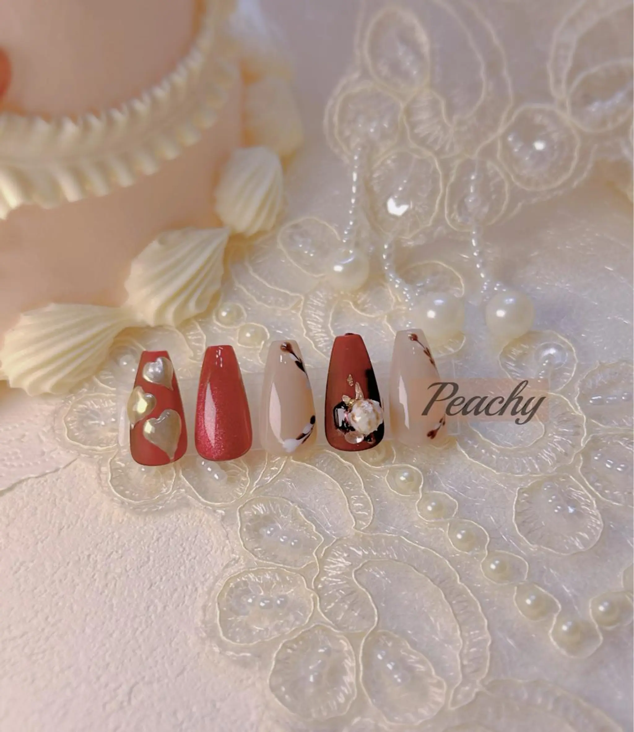 ネイル ハンドネイル Peachy 🍑のネイルデザイン