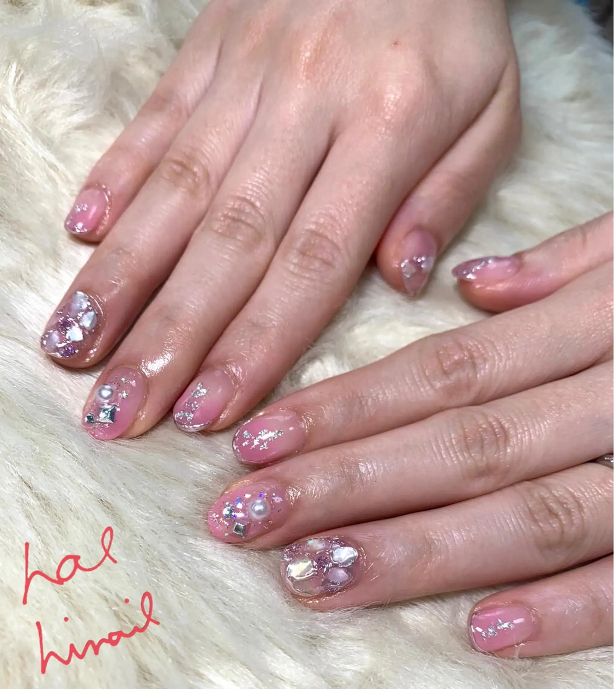 ネイル グラデーション ミラーネイル はるひな ねいるのネイルデザイン