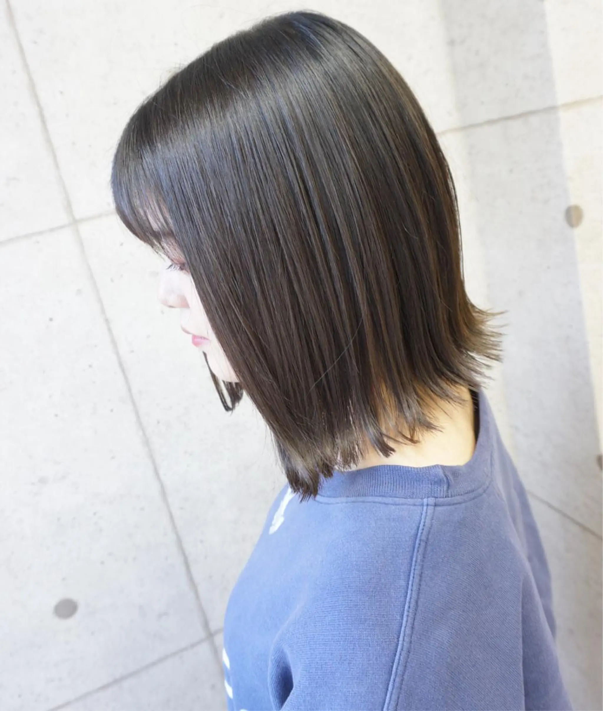 ミディアム ボブ 外ハネヘア カット ヘアカラー トリートメント hair teria ryu 大塚のヘアスタイル