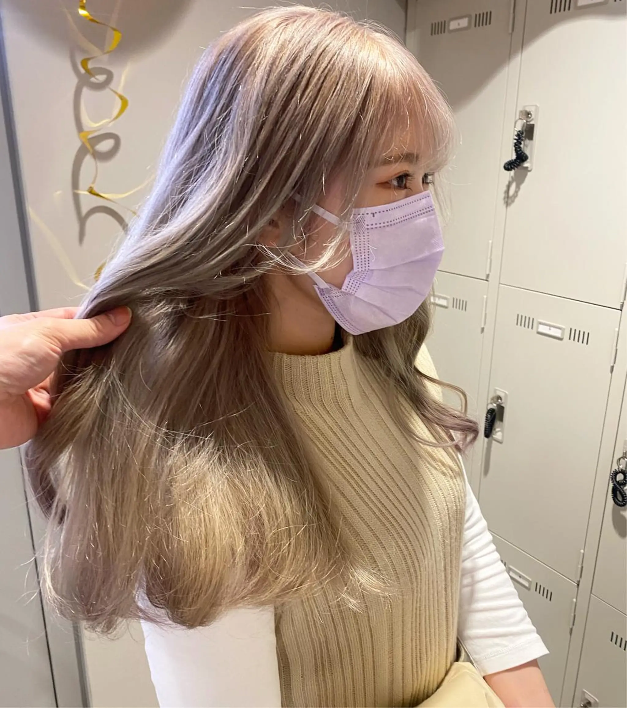 ミディアム カラー ヘアカラー ヘアセット 韓国/トレンド レイヤー【101】のヘアスタイル