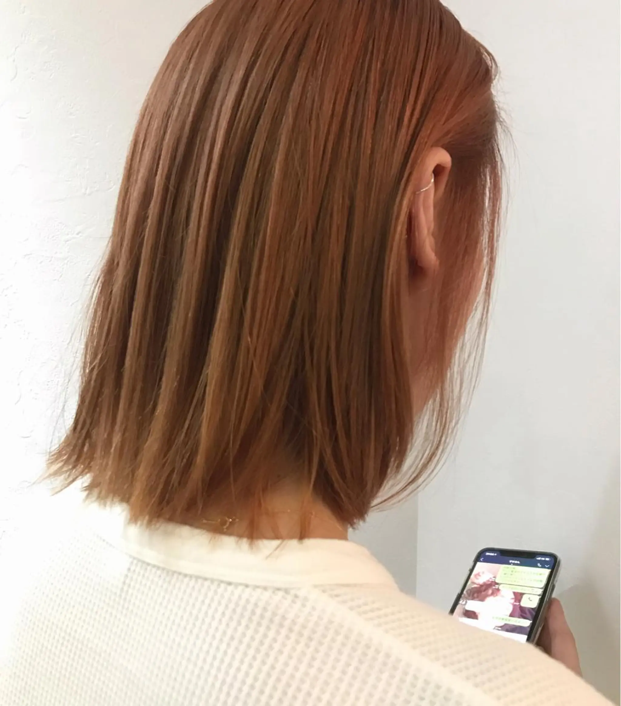 セミロング カラー ブリーチ 森貴裕/ベージュ/ パーマ/オリーブのヘアスタイル