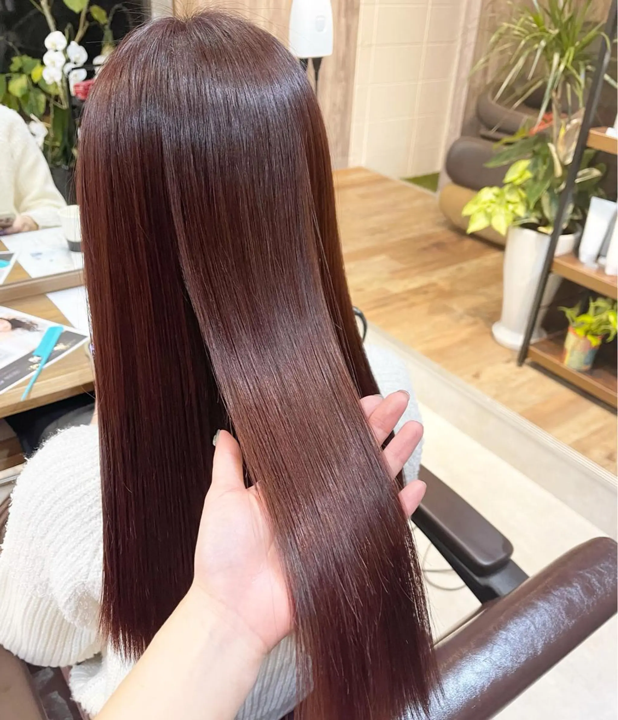 ロング カラー ブラウンカラー ピンクカラー ピンクブラウン 髪質改善で 憧れの潤艶美髪にのヘアスタイル