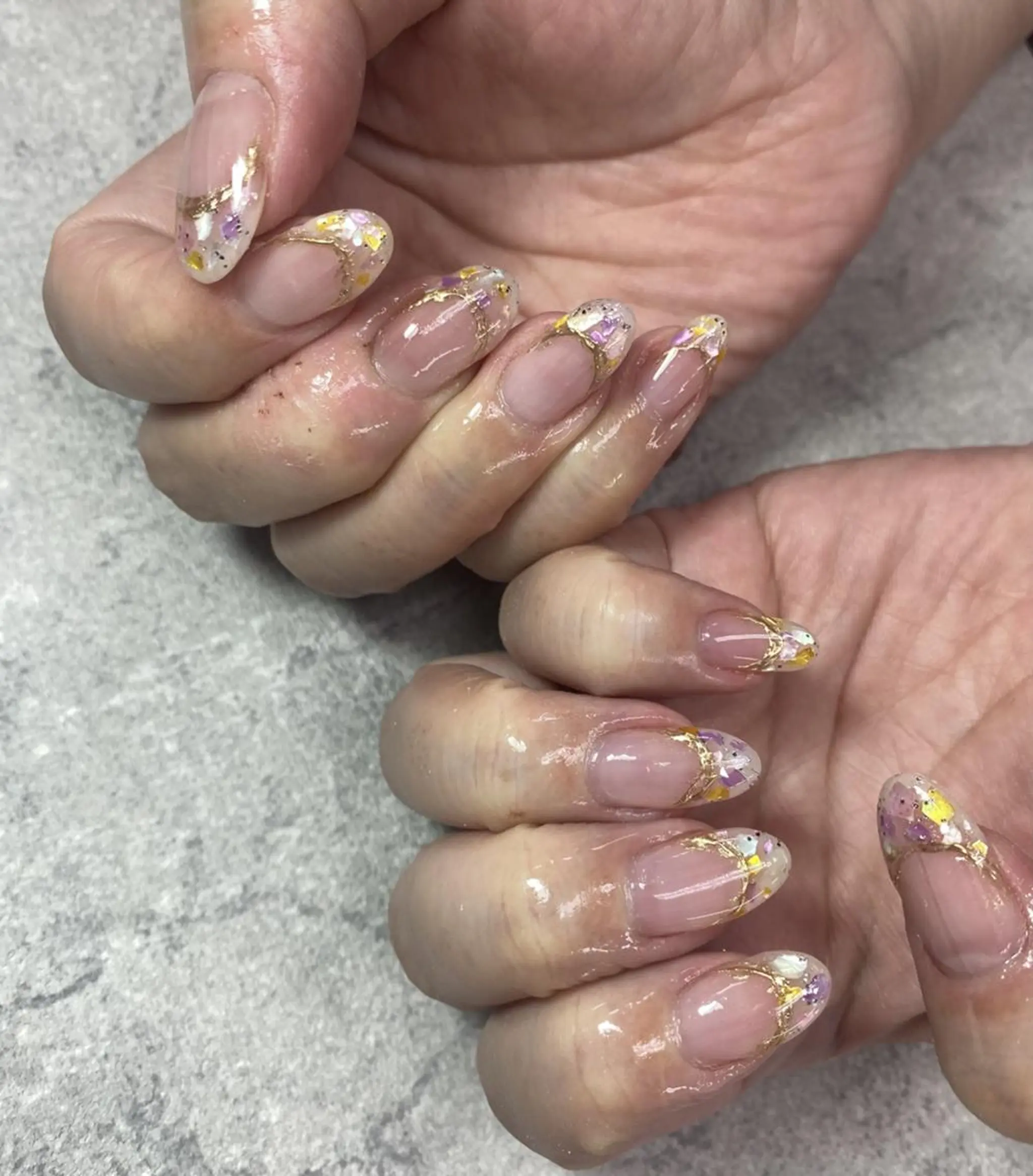 ネイル フットネイル フレンチネイル ジェルネイル ガラスフレンチ グラデーション ハンドネイル ハンドケア FASTNAIL PLUS 新宿店のネイルデザイン