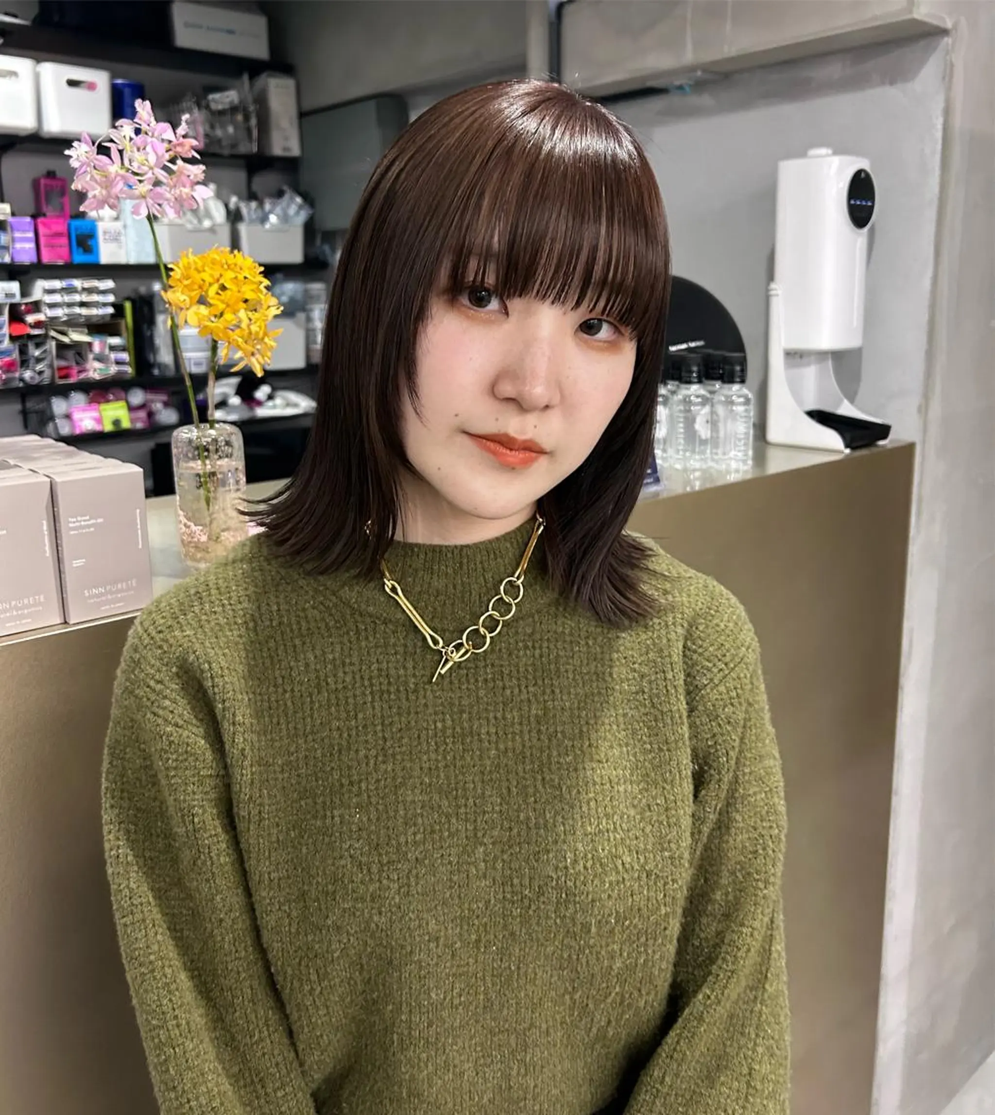 ミディアム カラー 原田 朱里のヘアスタイル