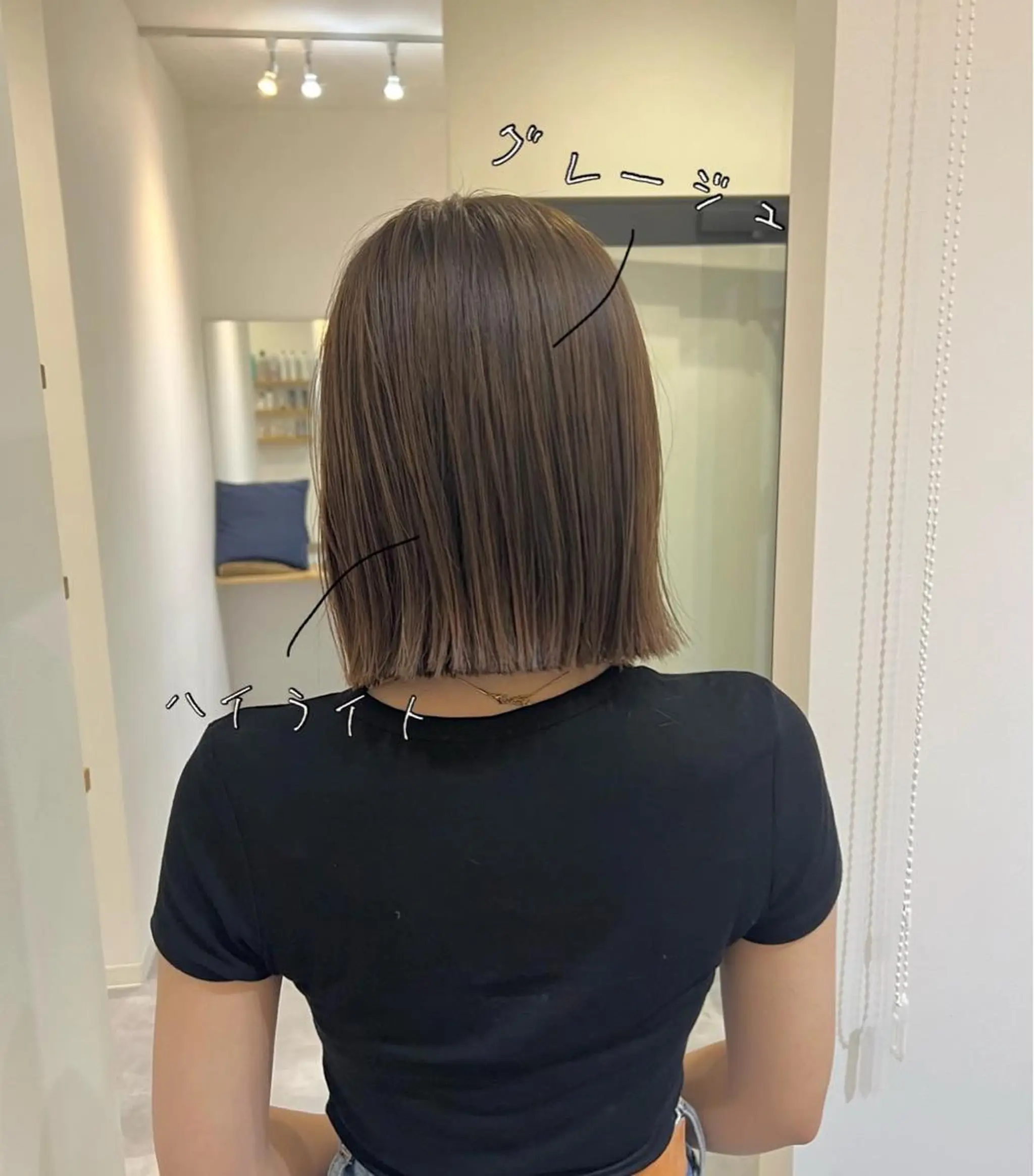 ショート カラー 切りっぱなしボブ ハイライトカラー ボブ ハイライト カット トリートメント しおり/パーマ/ newi町田のヘアスタイル