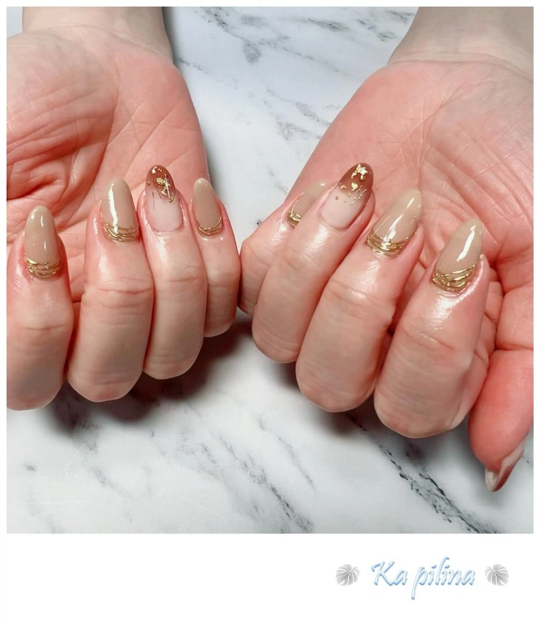 ネイル ブラウン ニュアンスネイル Nail salon Ka pilinaのネイルデザイン