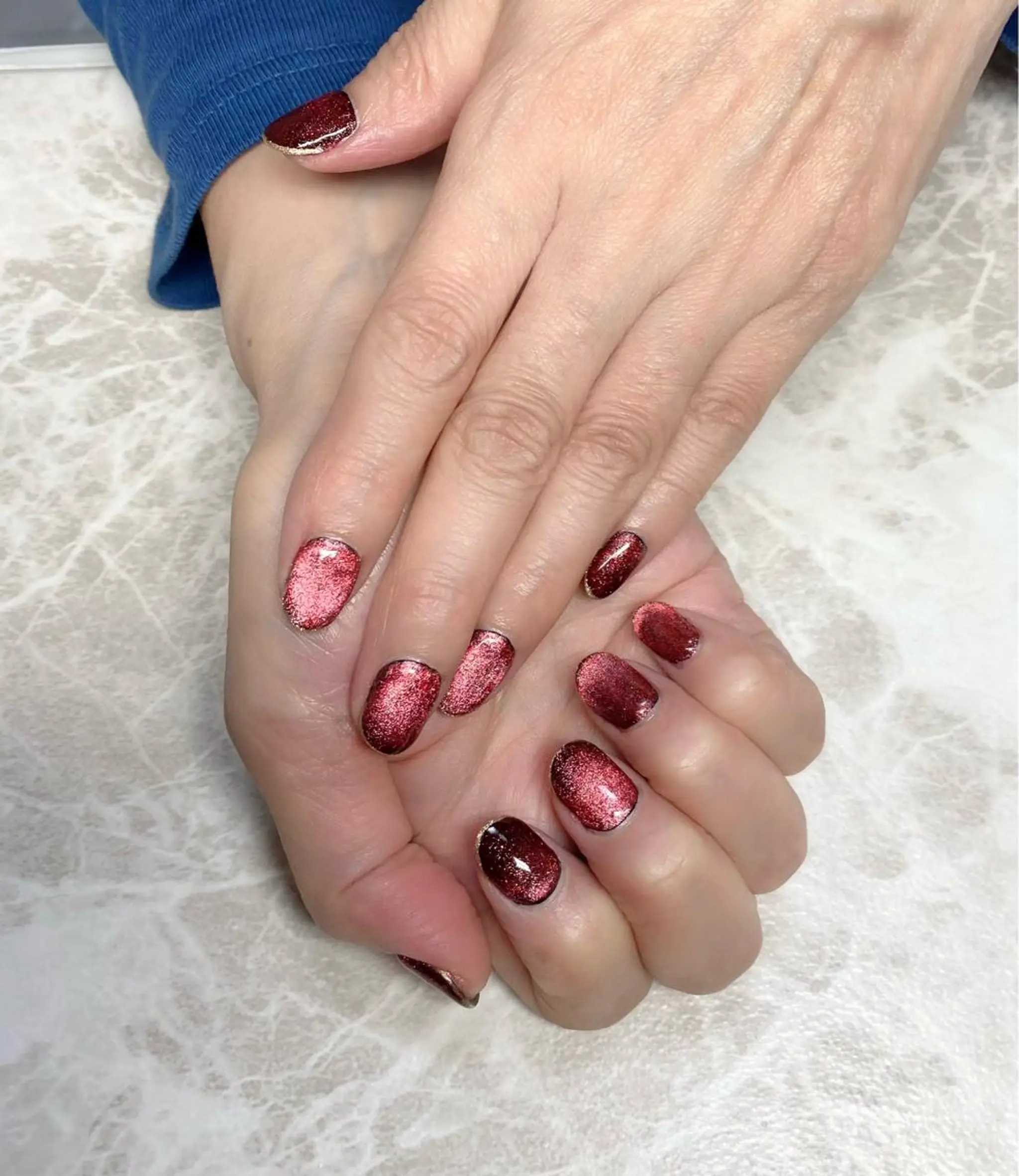 ネイル フレンチネイル ラメ(グリッター) ハンドネイル ゆぴねいる yupinailのネイルデザイン