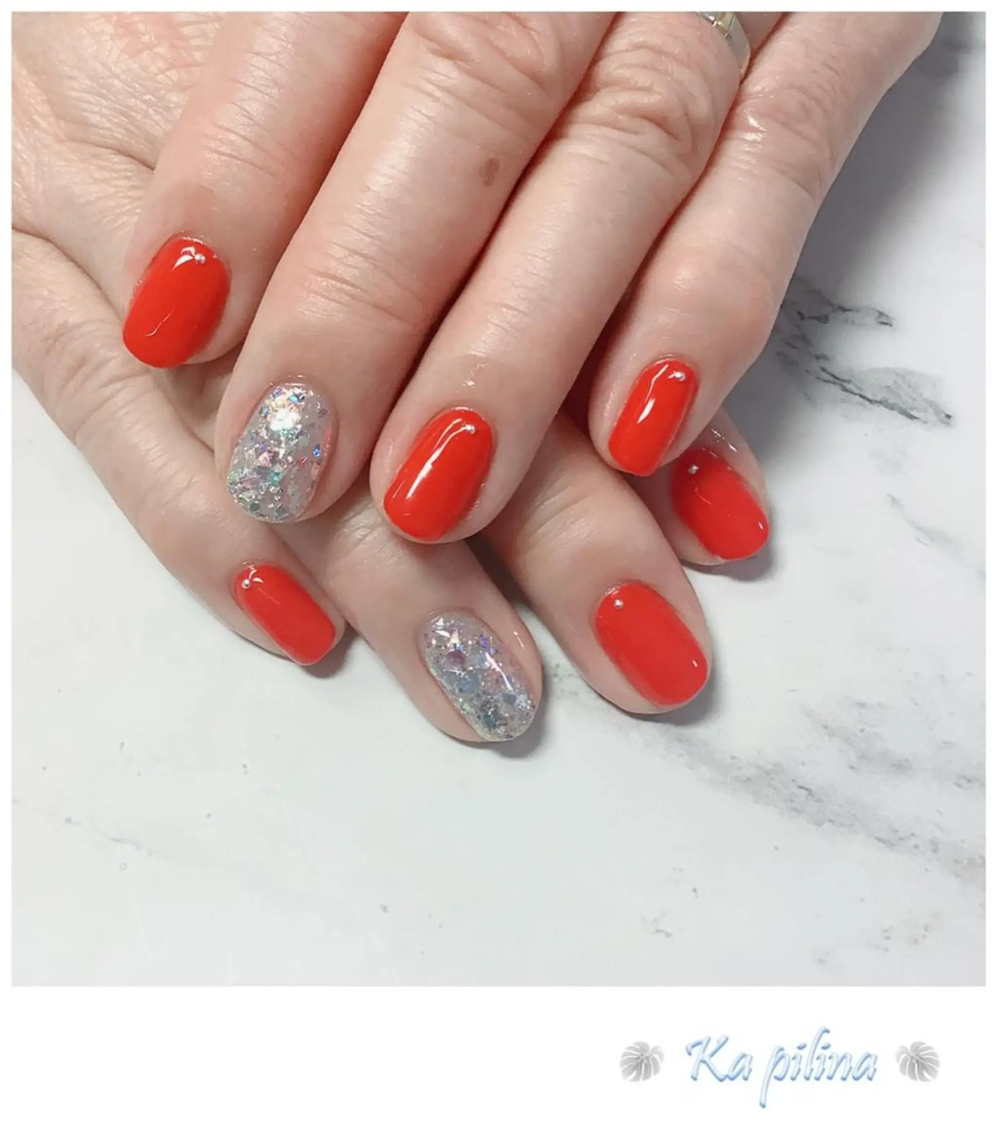 ネイル ラメ(グリッター) ワンカラーネイル シンプルネイル Nail salon Ka pilinaのネイルデザイン