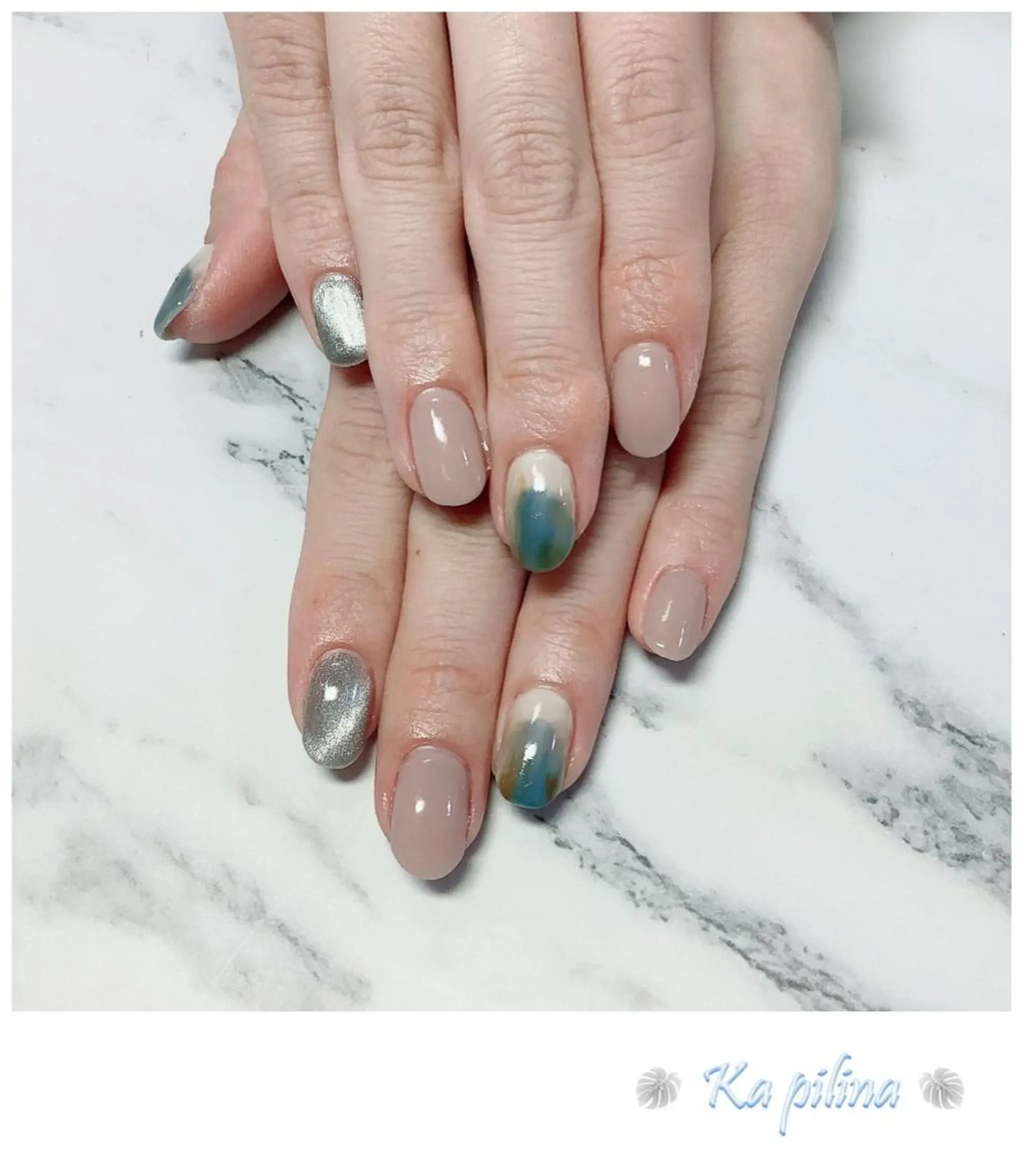 ネイル マグネットネイル ニュアンスネイル Nail salon Ka pilinaのネイルデザイン