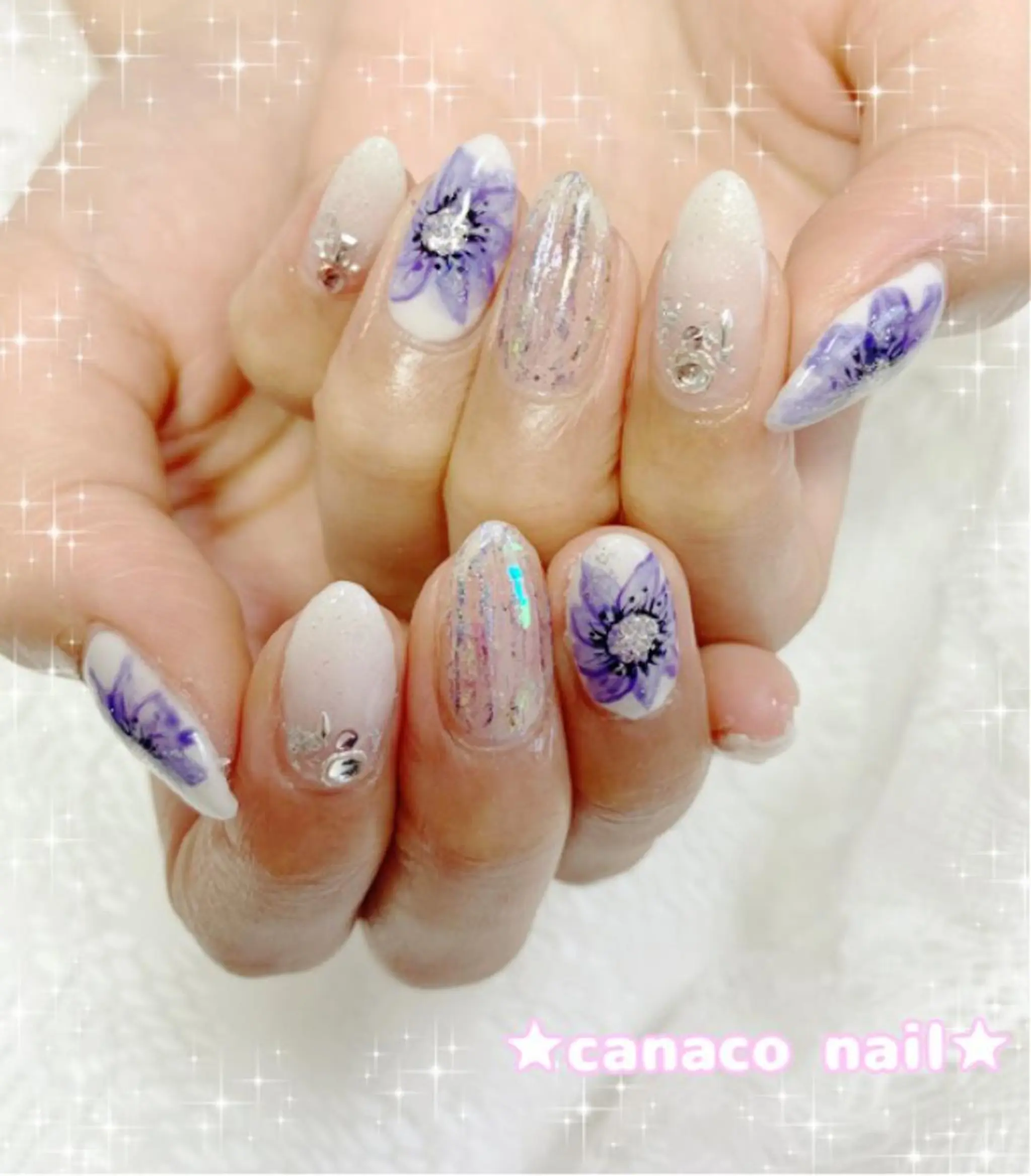 ネイル アートネイル ジェルネイル パラジェル ストーンネイル ハンドネイル ハンドケア ベテランネイル cnc  nailのネイルデザイン