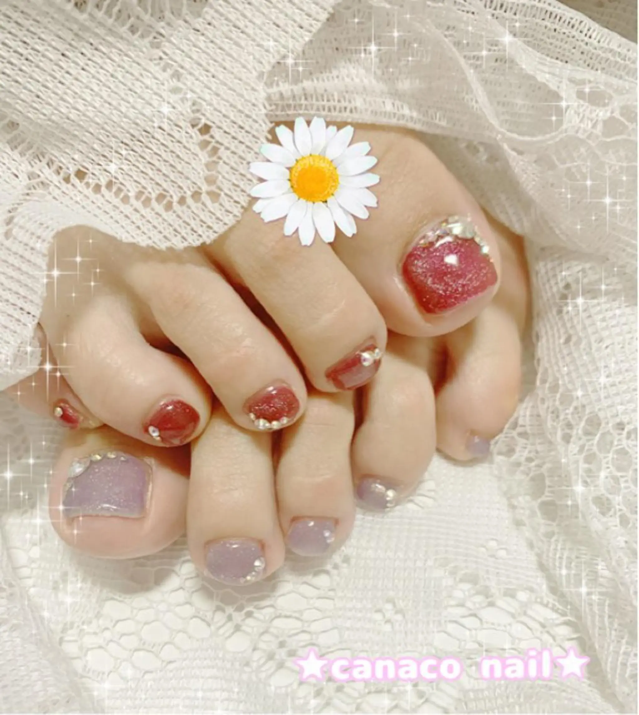 ネイル アートネイル フットネイル ジェルネイル キラキラネイル マグネットネイル ベテランネイル cnc  nailのネイルデザイン