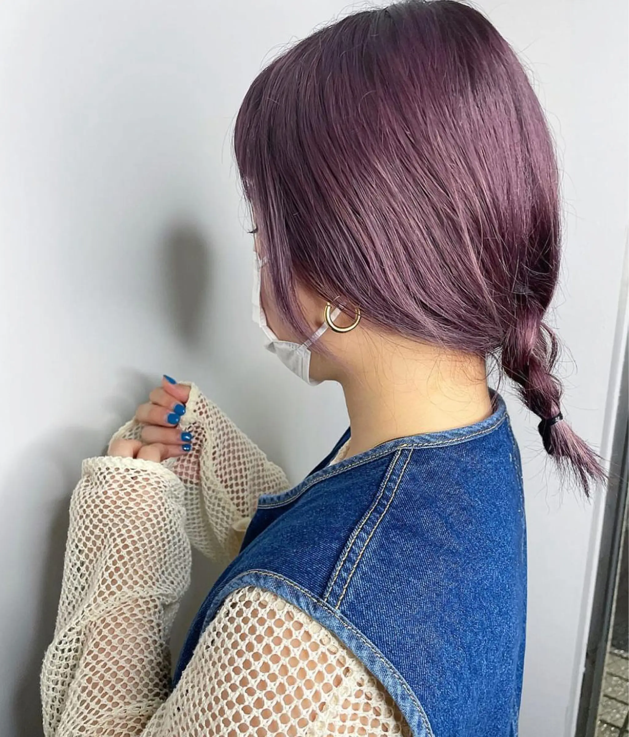 セミロング カラー ラベンダーカラー ナチュラルカラー 児玉優香のヘアスタイル