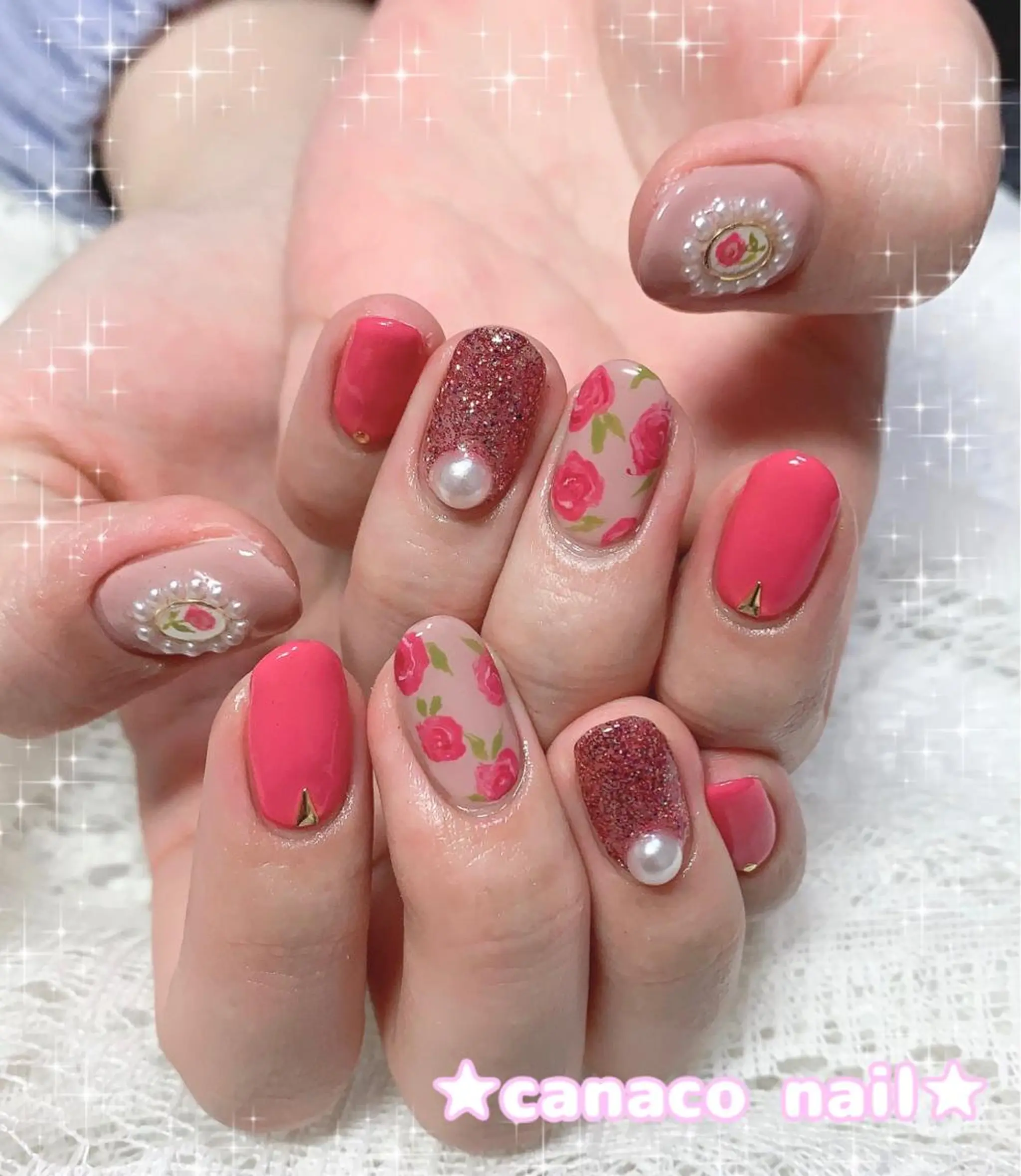 ネイル ピンク 春ネイル ハンドネイル ハンドケア ベテランネイル cnc nailのネイルデザイン