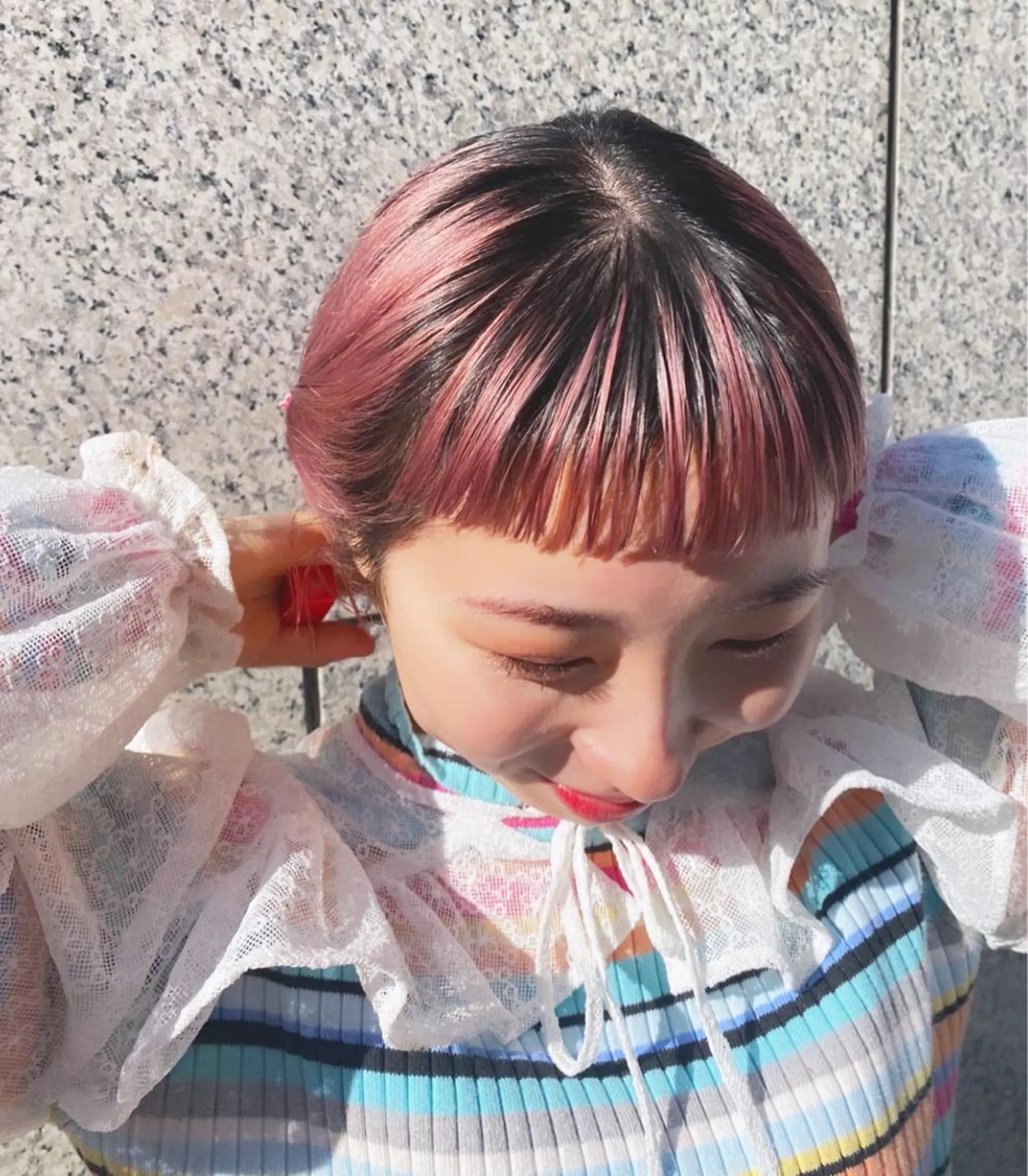 ミディアム カラー パーマ ヘアアレンジ メンズ キッズ 心斎橋美容室 Junのヘアスタイル