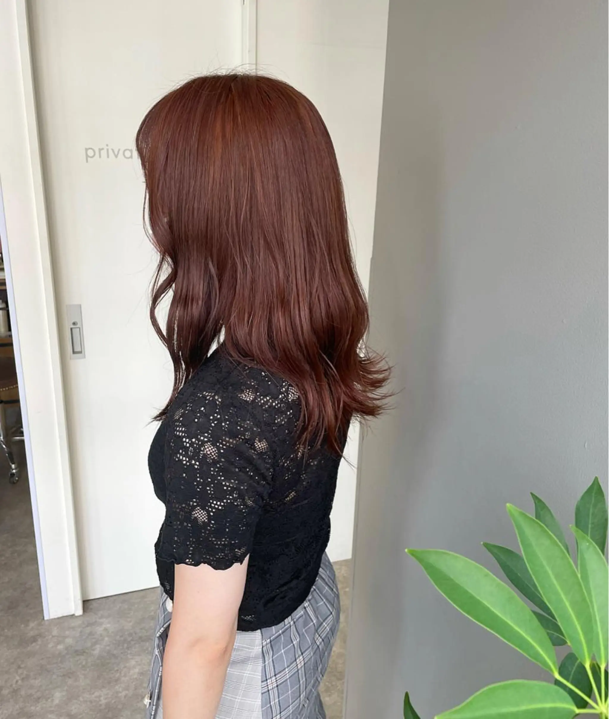 セミロング ピンクブラウン ヘアカラー ♡透明感/艶カラー/ M a I ♡のヘアスタイル