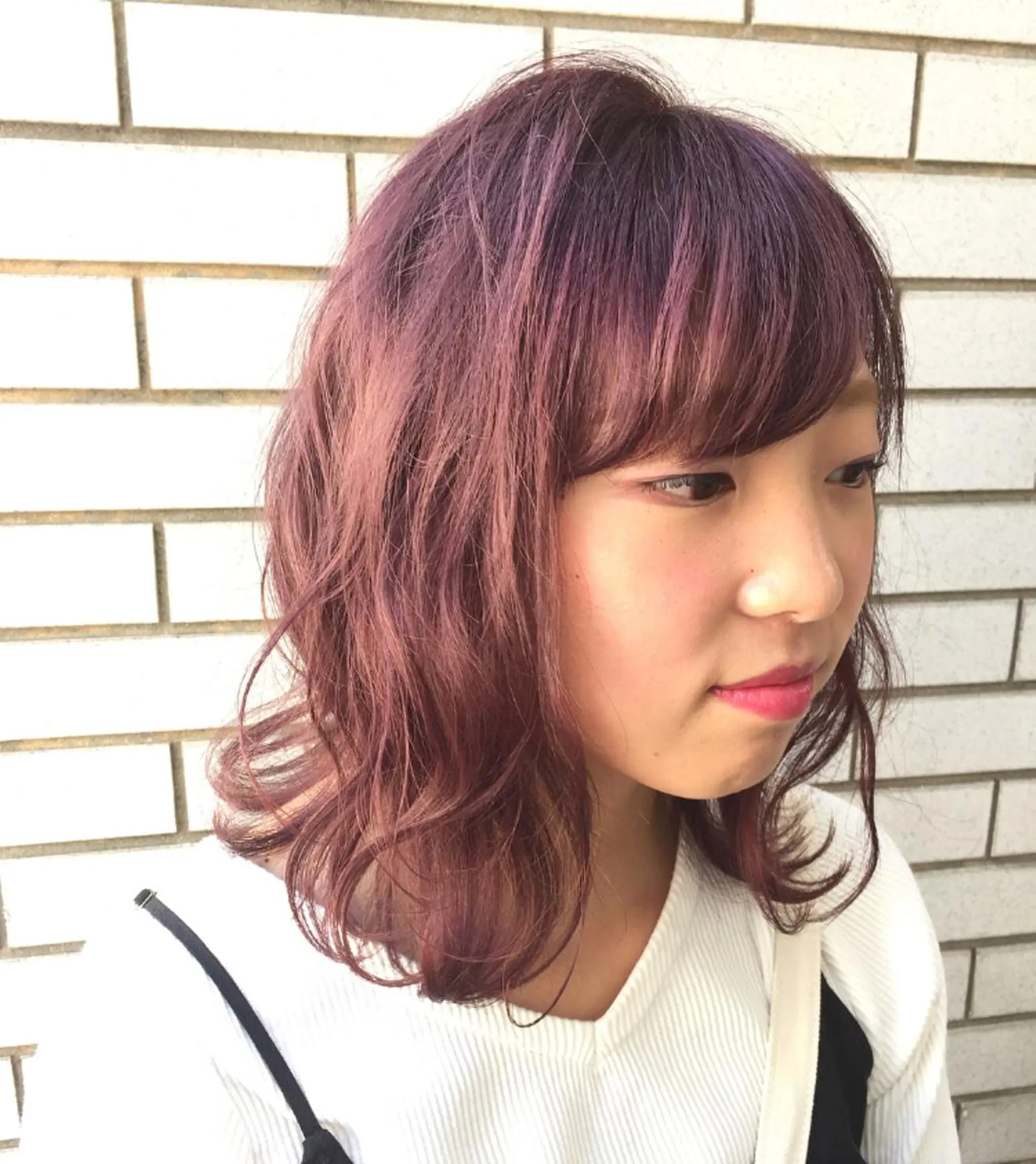 ミディアム カラー ブリーチ ダブルカラー ピンクカラー ヘアカラー トリートメント 透明感カラー 松田晃代のヘアスタイル